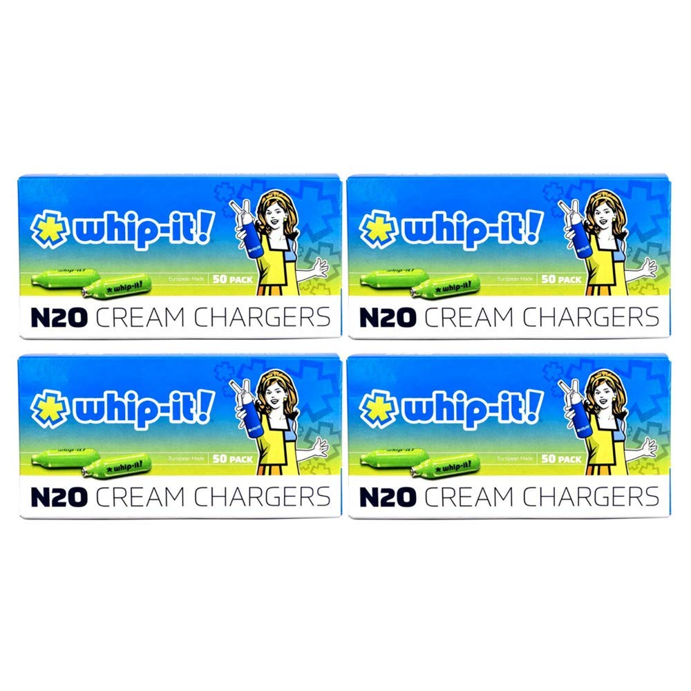 Original Whip-It! Whipped Cream Chargers 200 Pack - Perfect for Desserts & Coffee Toppings