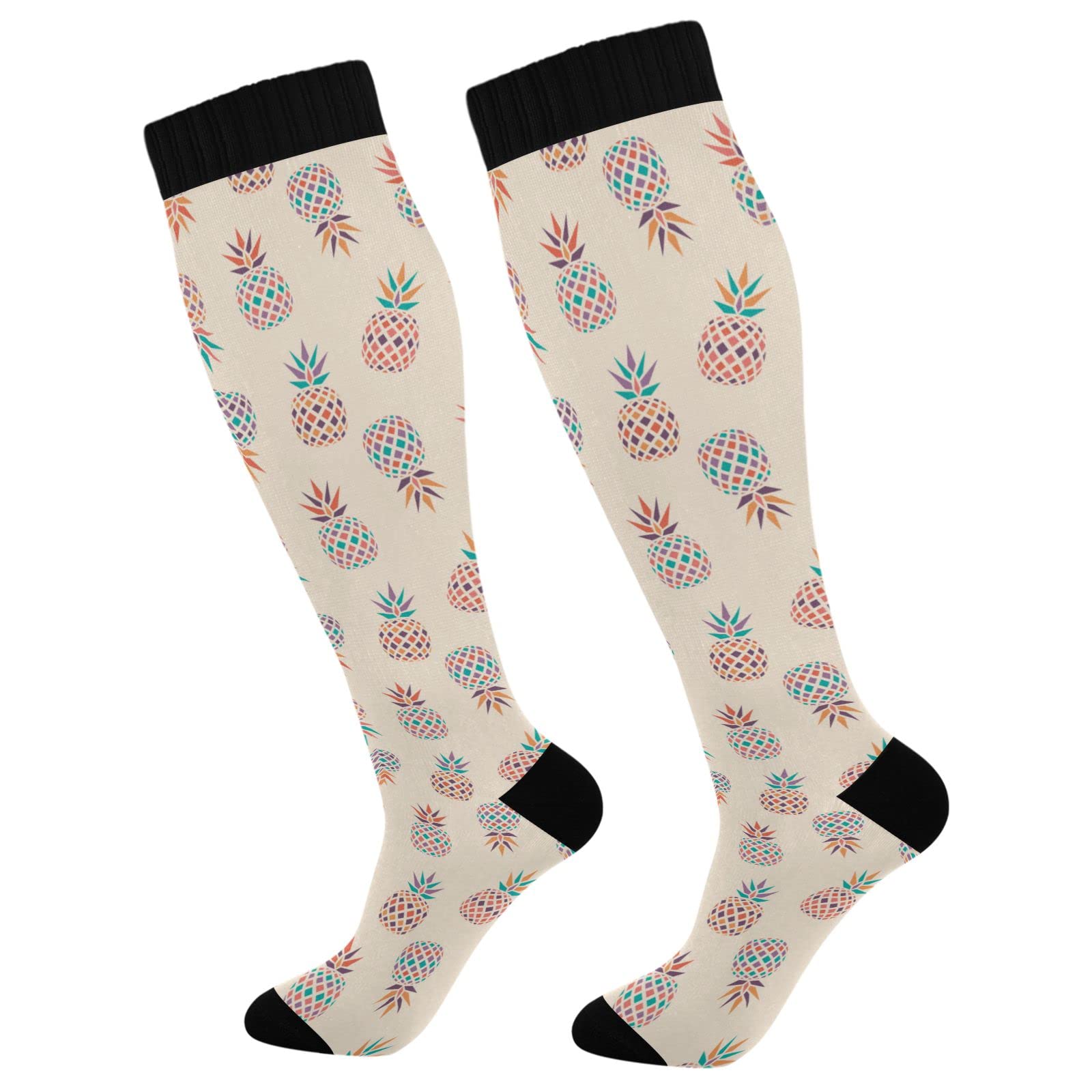 Cactus Botanical Tropical Compression Socks for Women & Men - Breathable Circulation Socks for Running, Cycling, Athletic & Nurse - Perfect for Workouts, Travel & Long Shifts