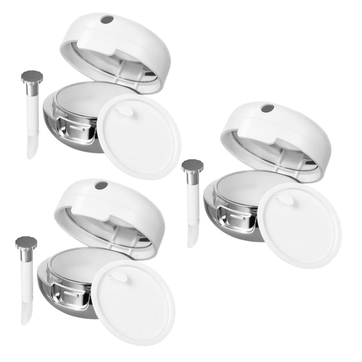 Mini Silicone Lip Brush & Mirror Jars - Travel Portable Cream Containers for Lip Scrub & Makeup