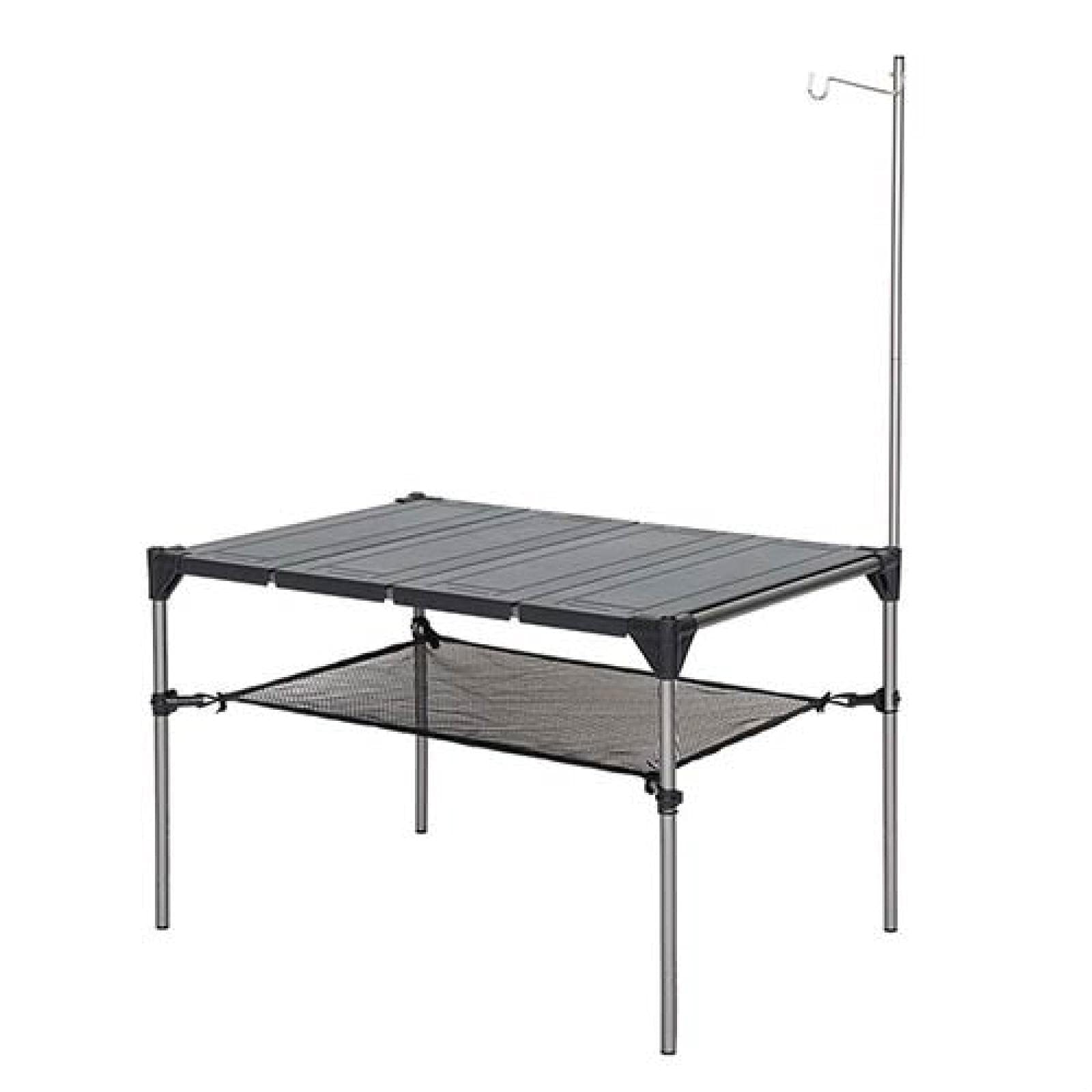 Ultra Lightweight Portable Camping Table - Aluminum Alloy Folding Outdoor Picnic Table with Detachable Lamp Holder - Perfect for Camping, Fishing, Beach Parties & Backyard BBQs