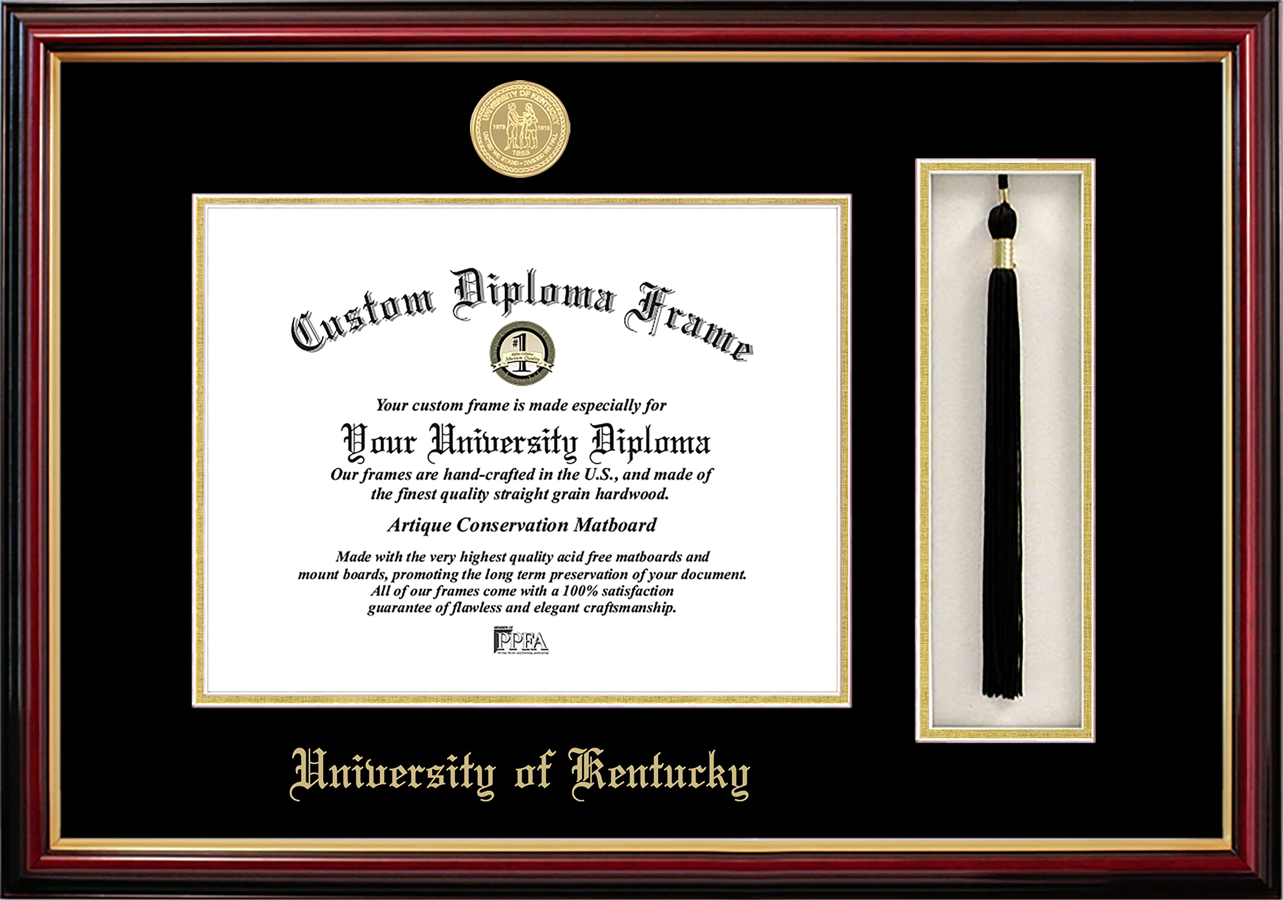 NCAA Kentucky Wildcats Tassel Box and Diploma Frame - Graduation Keepsake for Wildcats Fans, Perfect for Dorm Decor & Alumni Gifts