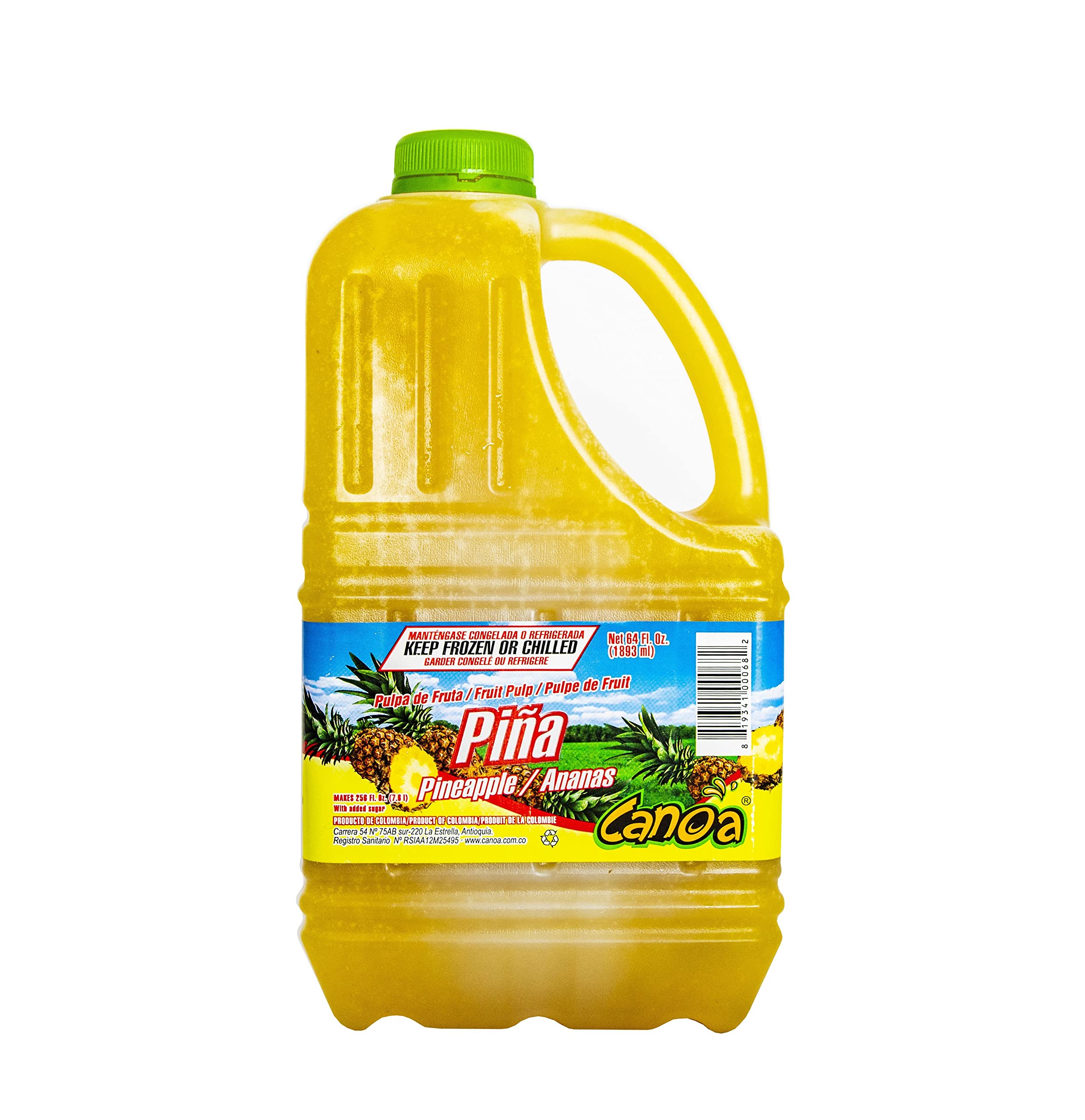 Organic Canoa Fruit Pulp - 100% Real Fruit Puree - 64 Fl Oz (1.89L) - Perfect for Juices, Smoothies, Cocktails, Desserts & Baking - Natural Pineapple Flavor - Great for Home Bars, Restaurants & Healthy Snacking