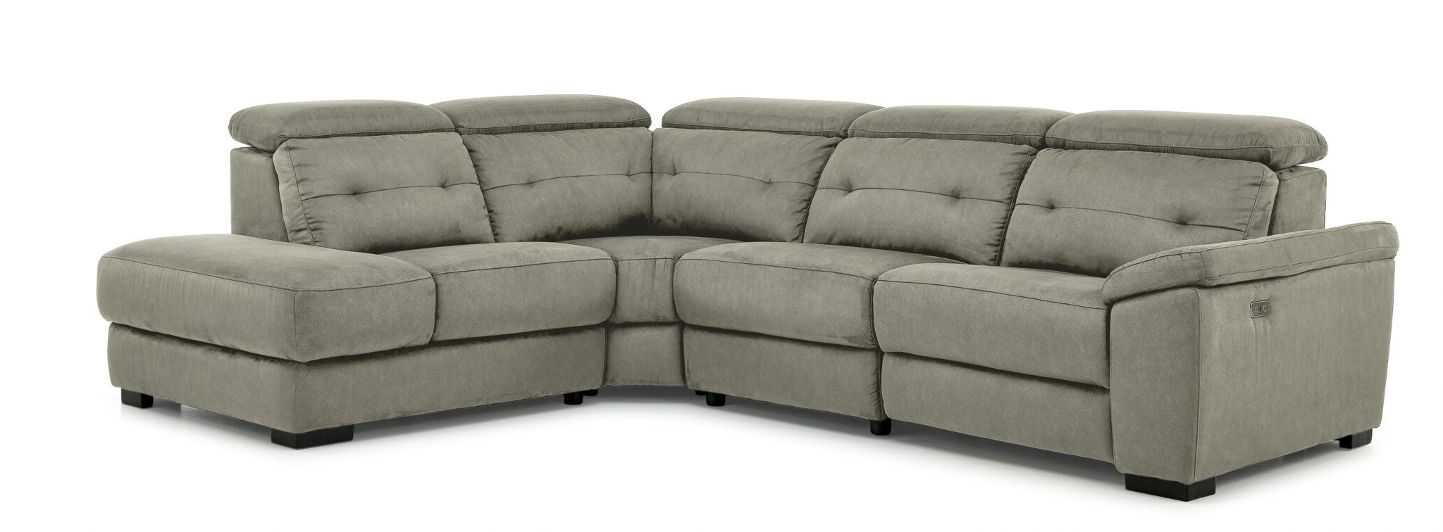Colorado 4-Piece Power Reclining Sectional Sofa with Left-Facing Chaise in Silver - Perfect for Living Room, Home Theater & Family Gatherings