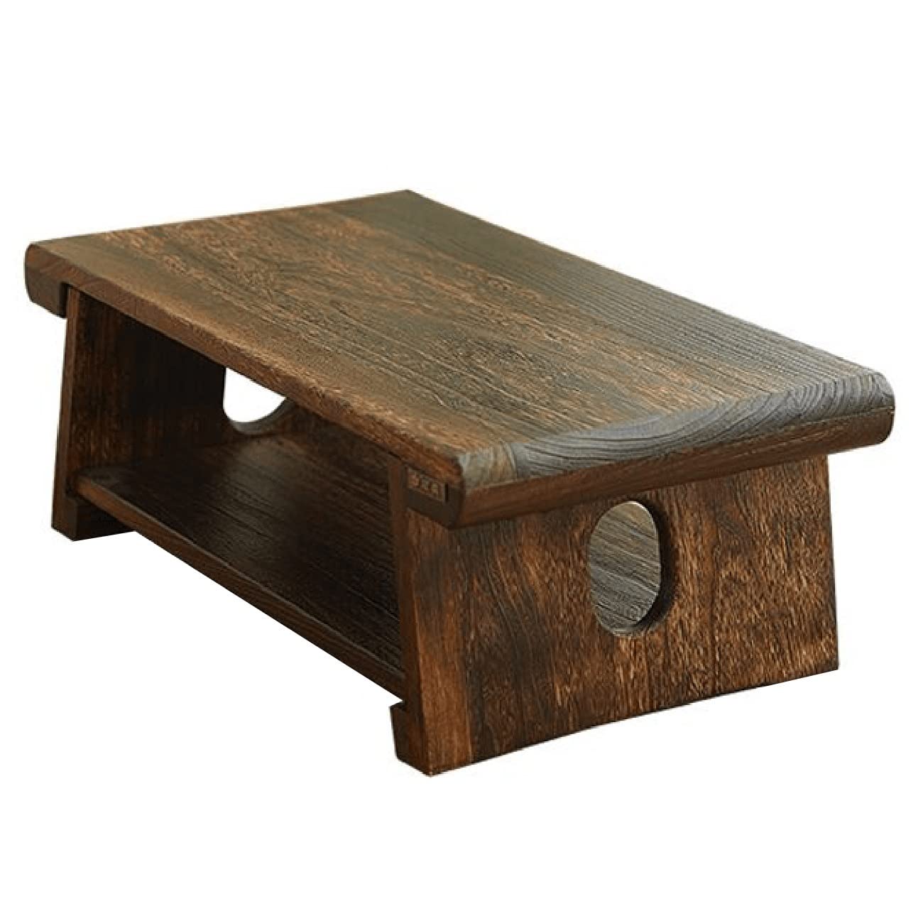 Solid Wood Folding Coffee Table - Compact 50x30x20cm Foldable Side Table for Living Room, Bedroom, Bay Window & Tatami - Multi-Purpose Tea Table, Sofa End Table & Ottoman (Brown) - Perfect for Small Spaces, Reading Nook & Coffee Break Spot