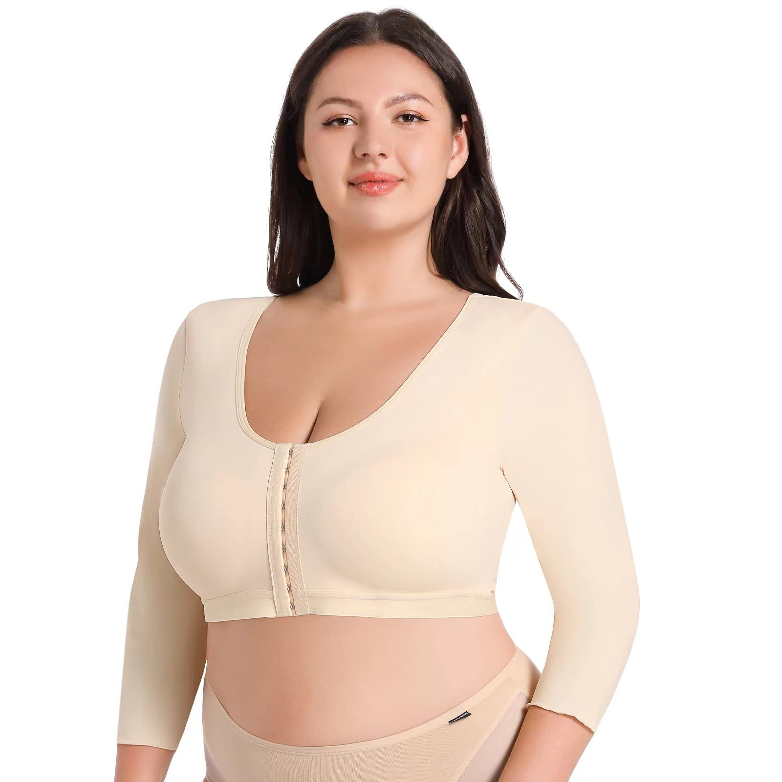 Plus Size Women's Arm Shaper Tops - Arm Lift Slimmer Compression Sleeves for Post-Surgical Support & Toning | Perfect for Everyday Wear, Workouts & Recovery