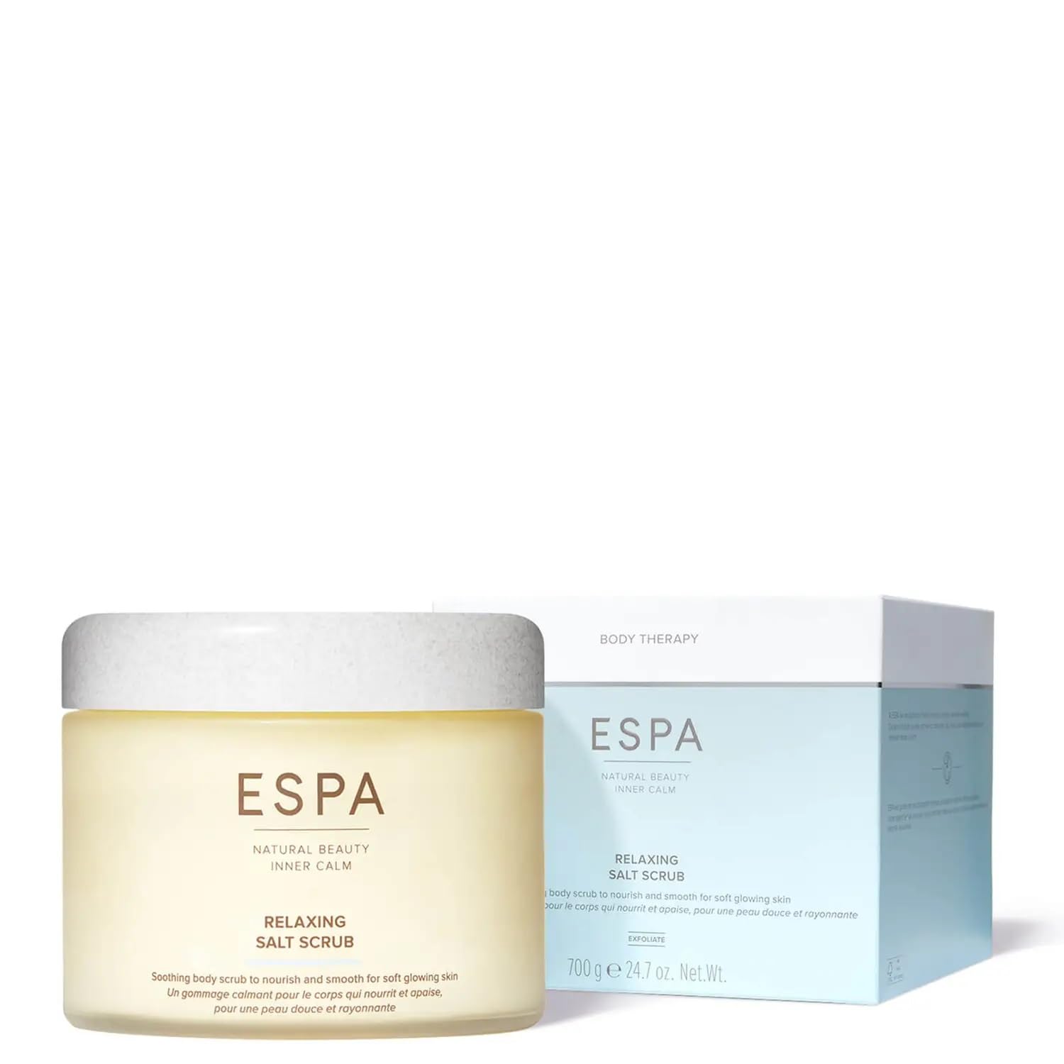 ESPA Relaxing Salt Scrub - 700g Exfoliating Body Scrub for All Skin Types | Deeply Moisturizes Dry & Rough Skin | Perfect for Spa Day, Self-Care Routine & Gift Sets