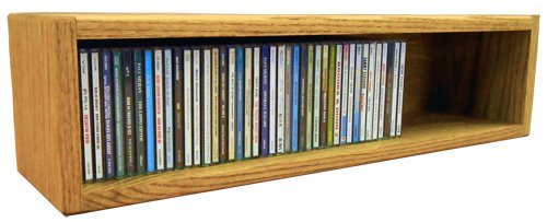 HILL 03 Series Real Oak Wood CD Storage Cabinet - 6.75