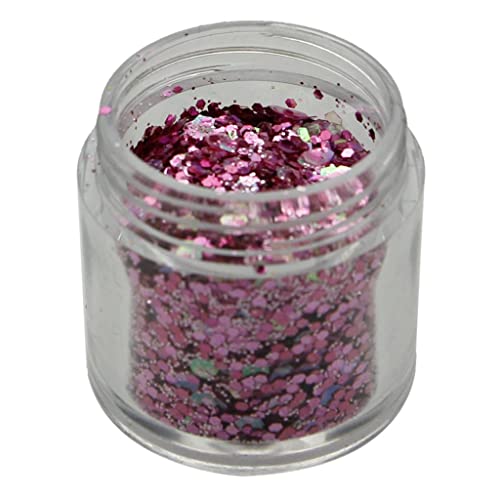 Holographic Chunky Glitter for Face, Body, Hair & Nails - Pink Festival Sequins | Perfect for Raves, Cosplay, Nail Art & DIY Crafts