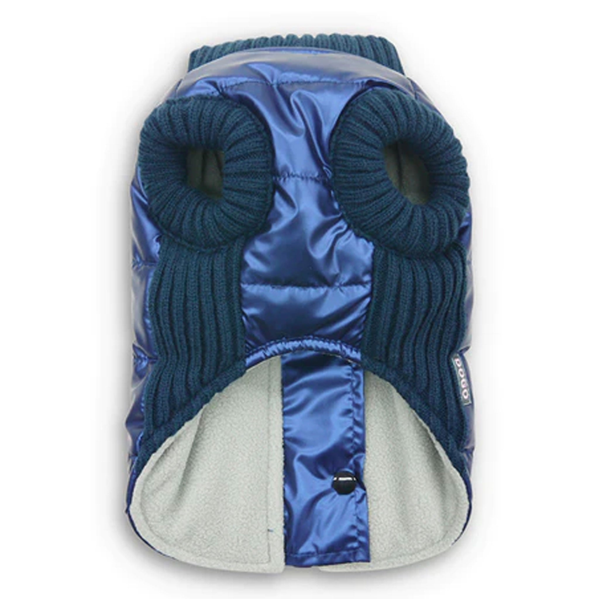 Dogo Pet Fashions Runner Coat for Dogs - Metallic Navy Blue Waterproof Windbreaker Jacket - Perfect for Running, Hiking & Outdoor Adventures