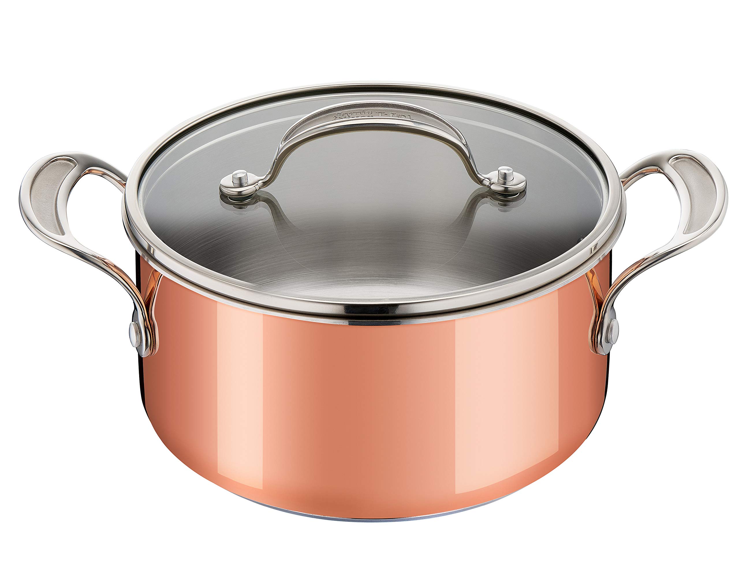 Tefal Jamie Oliver Triply Copper Cooking Pot - Stainless Steel, Aluminum & Copper Construction - Perfect for Soups, Stews & Pasta Dishes