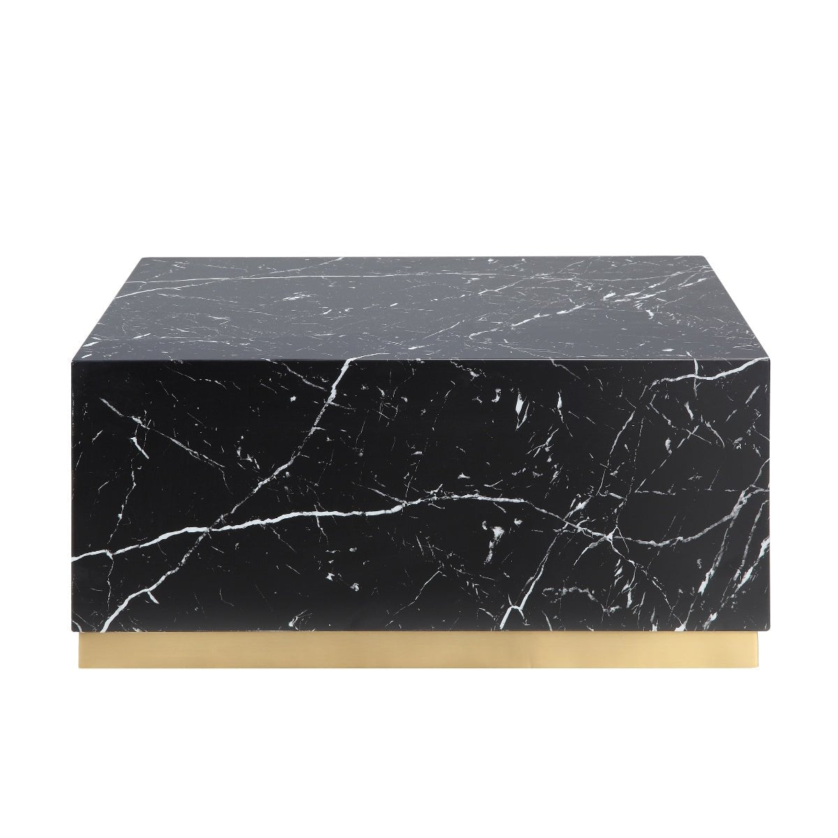 Modern Black Large Square Coffee Table - Stylish Living Room Centerpiece for Home Decor, Perfect for Sofa Sets and Lounge Areas