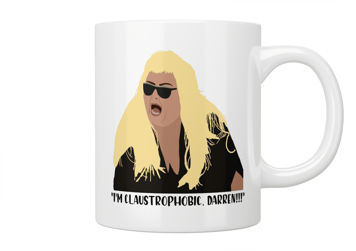 Gemma Collins 'I’m Claustrophobic Darren' Funny Quote Coffee Mug - Perfect for Tea, Coffee & Office Gifts