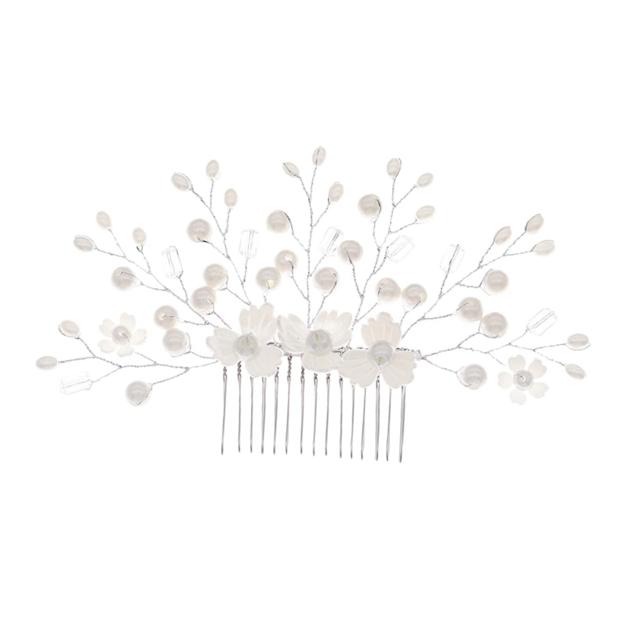 Minkissy Heart Rhinestone Hair Clip - Sparkling Hair Accessories for Women & Girls, Wedding Hair Comb, Bridal Headpiece, Pearl Hairpin - Perfect for Weddings, Prom, Parties & Special Occasions