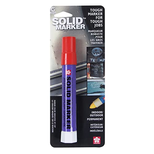 SAKURA Solid Paint Markers - Permanent Oil-Based Paint Pens for Windows, Wood, Glass, Metal, Rocks & DIY Crafts - Vibrant Red Paint Marker - 1 Pack - Perfect for Art Projects, Sign Making & Home Decor