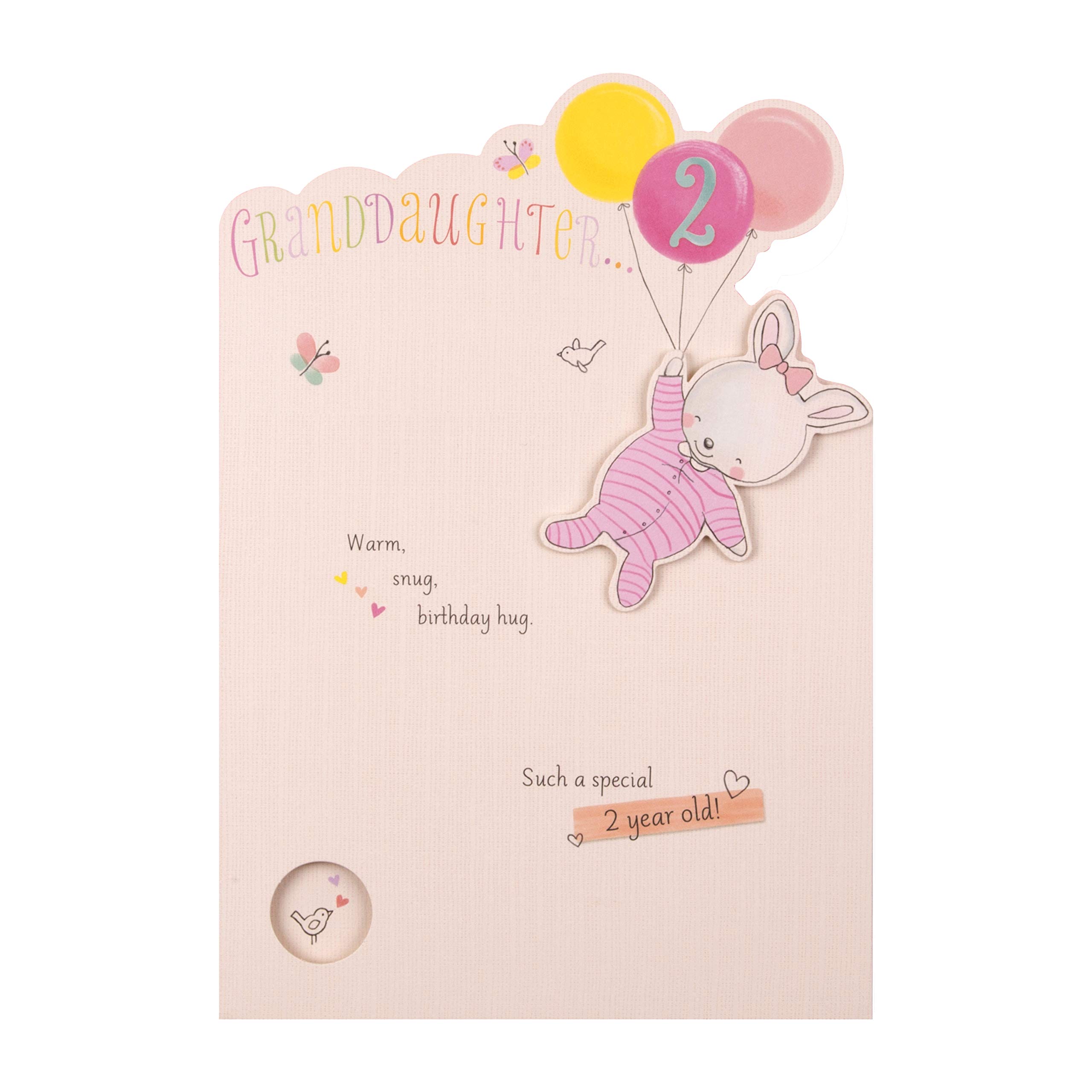 Hallmark 2nd Birthday Card for Granddaughter - 3D Pop-Up Die-Cut Greeting Card - Perfect for Toddler's Milestone Celebration & Keepsake Gift