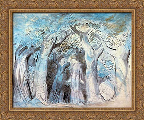 William Blake's Divine Comedy Hell Canvas Art - 24x20 Gold Ornate Wood Framed Wall Decor | Classic Literature Inspired Home & Office Decoration