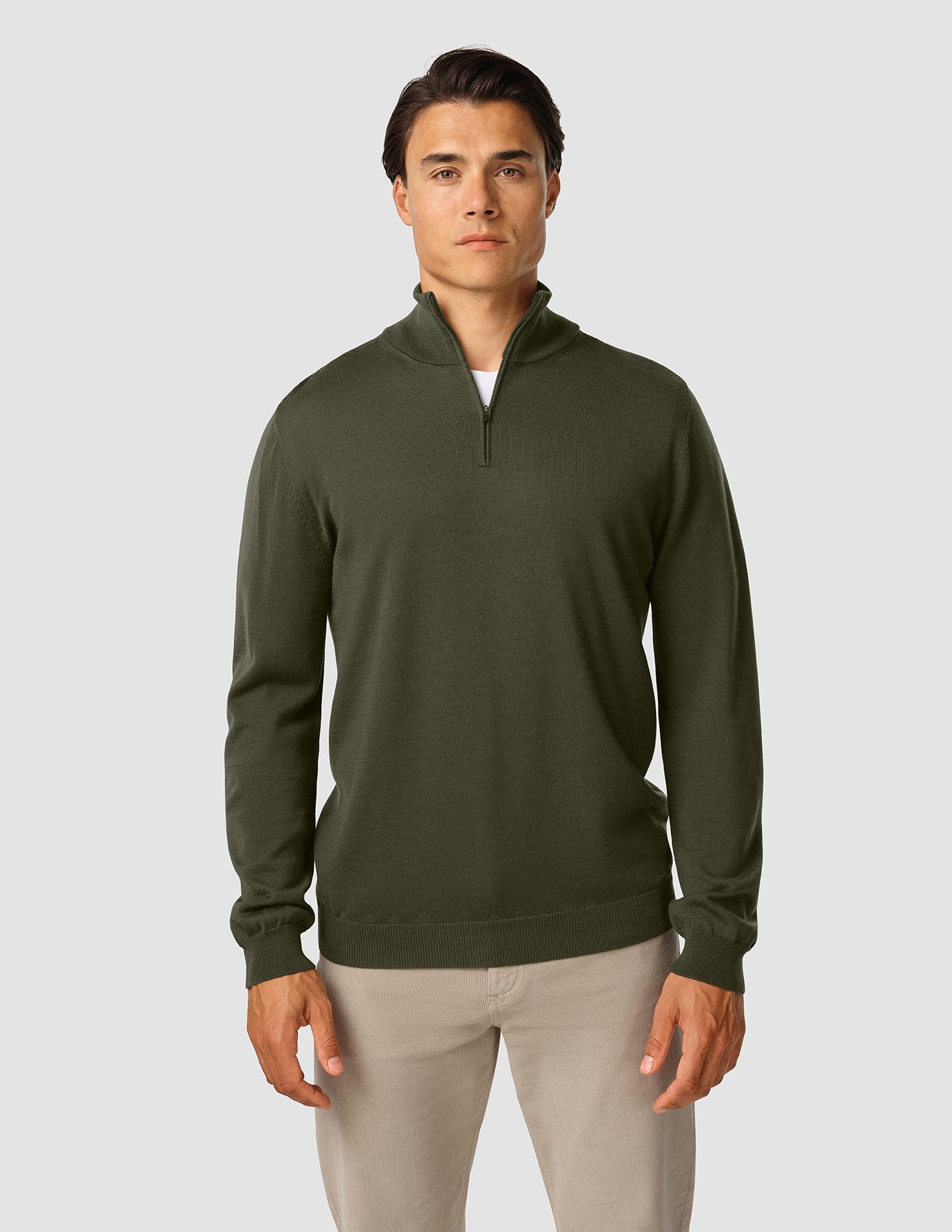 Premium Merino Wool Half Zip Sweater for Men - Nightfall Green - Perfect for Hiking, Camping & Outdoor Adventures
