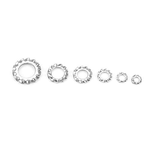 300pcs Stainless Steel Serrated Lock Washers - Rust-Proof Split Washers for Automotive, Machinery & Home Repairs - Perfect for DIY Projects, Plumbing & Electrical Work