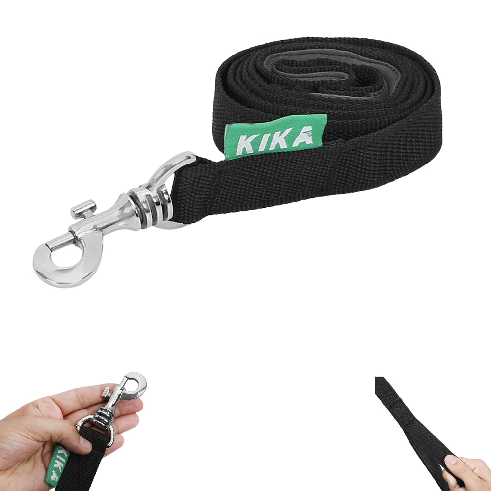 KIKA Pets Heavy Duty Nylon Dog Leash - 1 Inch x 5 Feet Strong & Durable Traditional Style Leash with Secure Bolt Snap - Perfect for Walking, Training & Outdoor Adventures (Black)