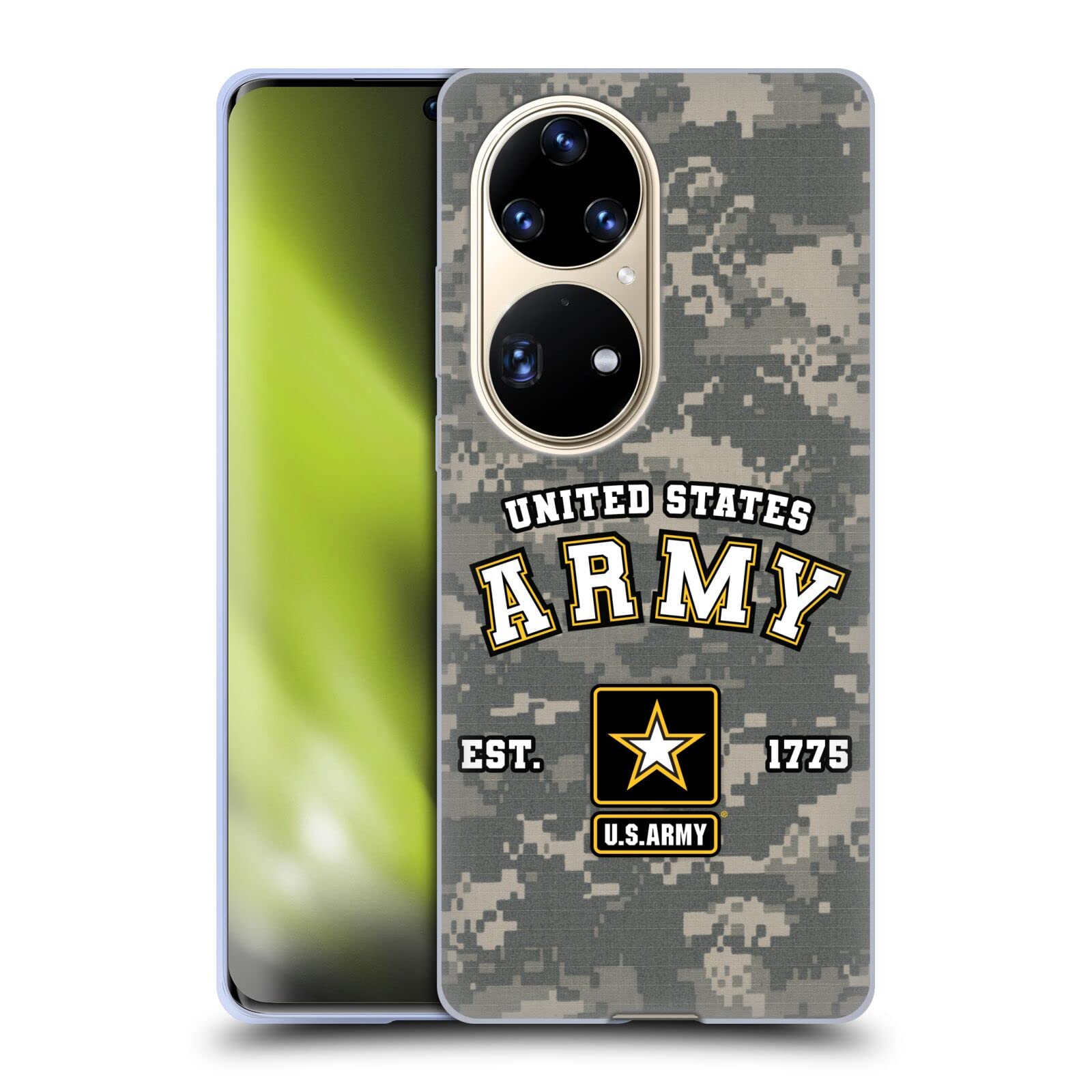 Head Case Designs Officially Licensed U.S. Army® Camouflage Pride and Honor Soft Gel Case for Huawei P50 Pro - Durable Protection for Outdoor Adventures & Daily Use