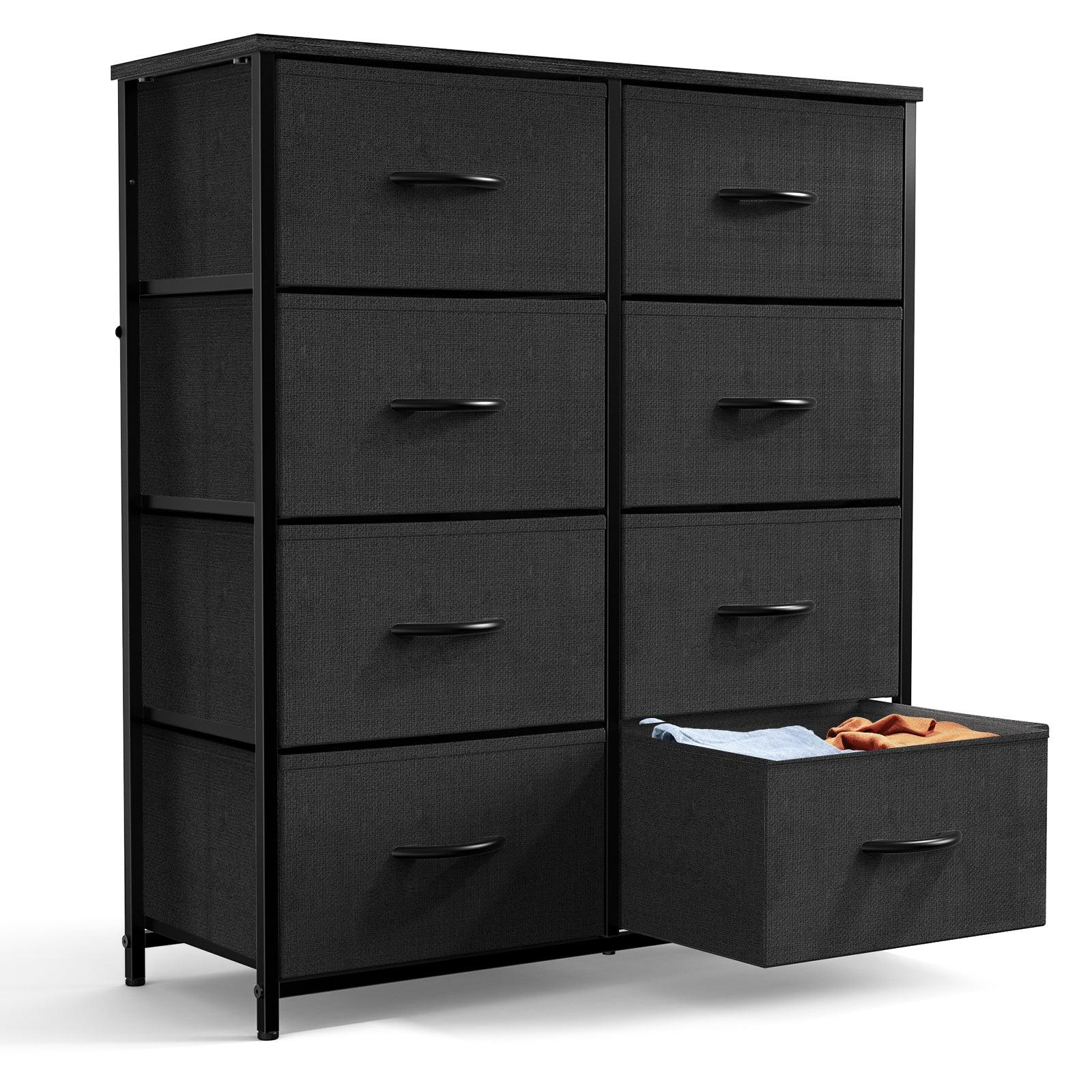 8-Drawer Tall Dresser for Bedroom - Wood Top Fabric Dresser with Sturdy Steel Frame | Modern Chest of Drawers for Closet Organization & Bedroom Storage