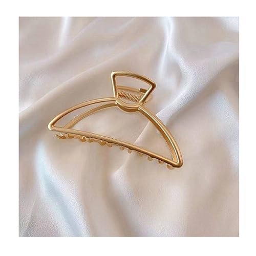 Large Gold Metal Hair Clips for Women - Non-Slip Strong Jaw Claw Clips for Thick & Thin Hair - Hair Accessories for Women & Girls (Pack of 1) - Perfect for Updos, Ponytails & Everyday Styling