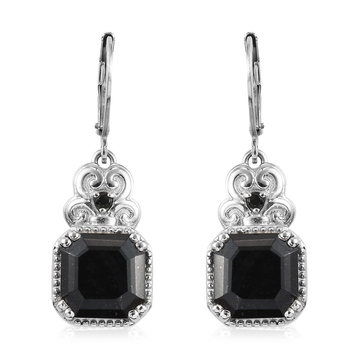 Black Tourmaline & Spinel Dangle Earrings for Women - 7.13ct Birthstone Jewelry with Stainless Steel Lever Back - Elegant Gift for Birthday, Anniversary & Special Occasions | Perfect for Parties, Weddings & Everyday Wear