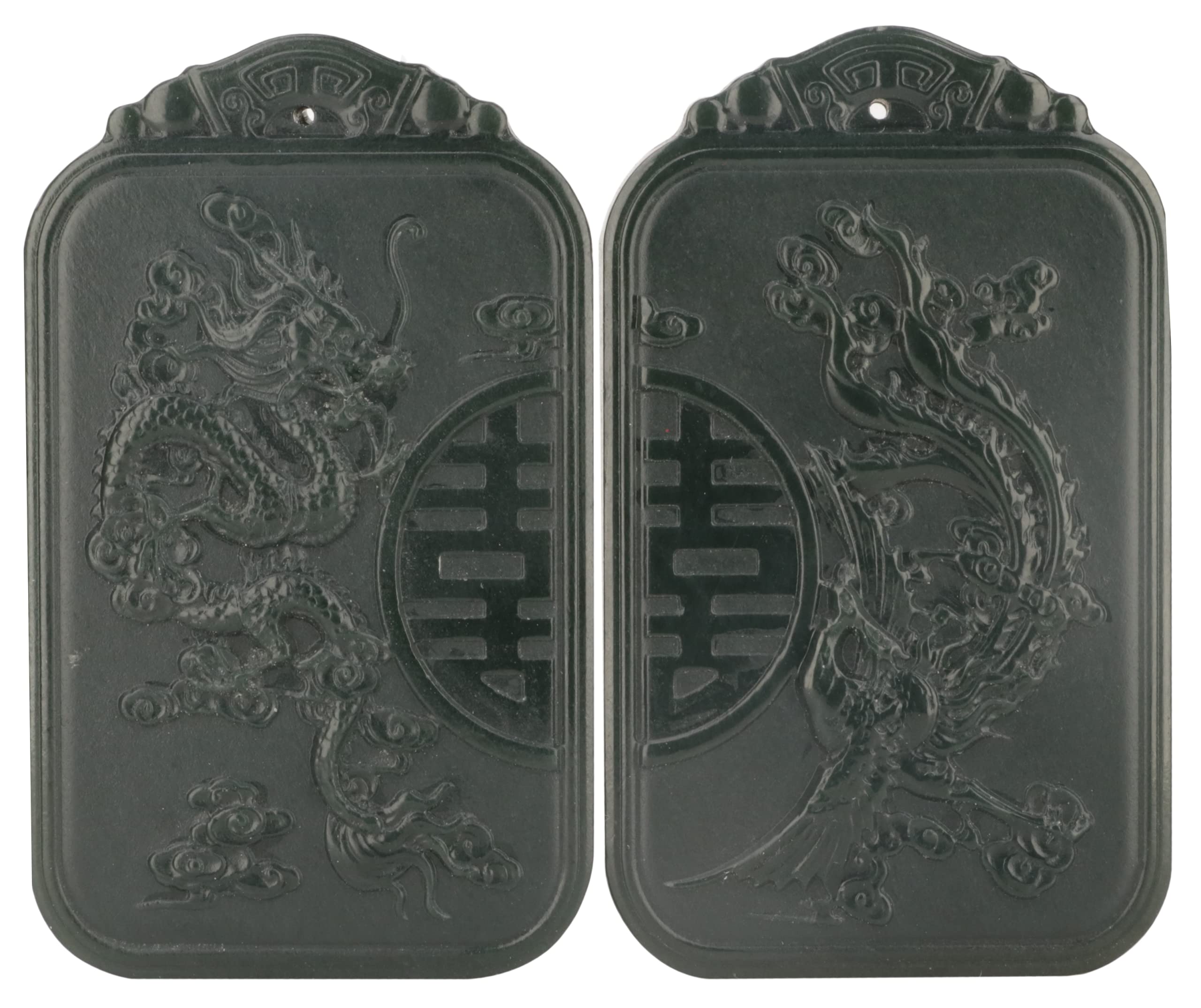 Natural Hetian Green Jade Nephrite Fengshui Zodiac Dragon Pendant - Handcrafted Chinese Zodiac Amulet for Protection & Good Luck | Perfect for Meditation, Gifts & Spiritual Jewelry