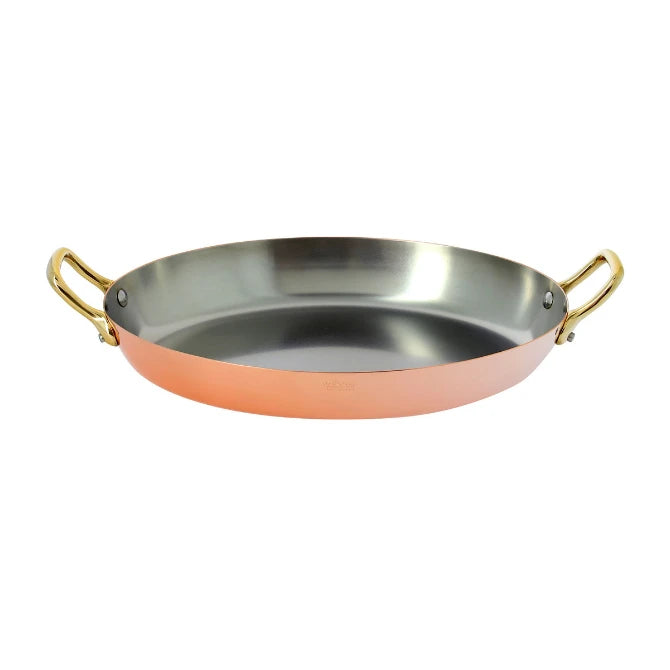 Copper Oval Gratin Dish with Brass Handles - Elegant Baking & Serving Pan for Casseroles, Lasagna & Desserts | Perfect for Dinner Parties & Holiday Meals