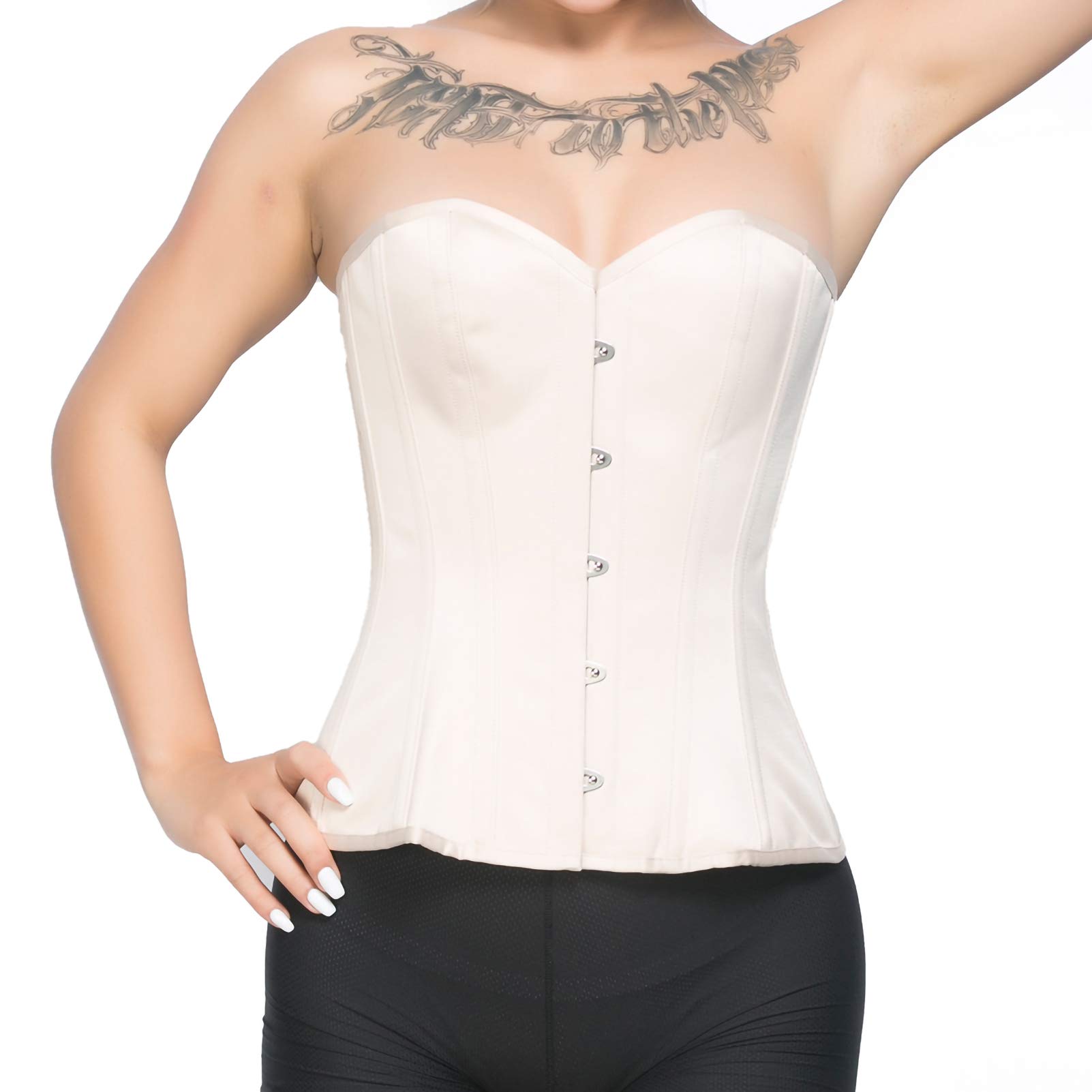 RZY Women's Bustier Corset - 14 Steel Boned Shapewear Top for Waist Training, Satin Brocade Overbust Corset for Hourglass Figure | Perfect for Burlesque, Lingerie, Cosplay & Special Occasions