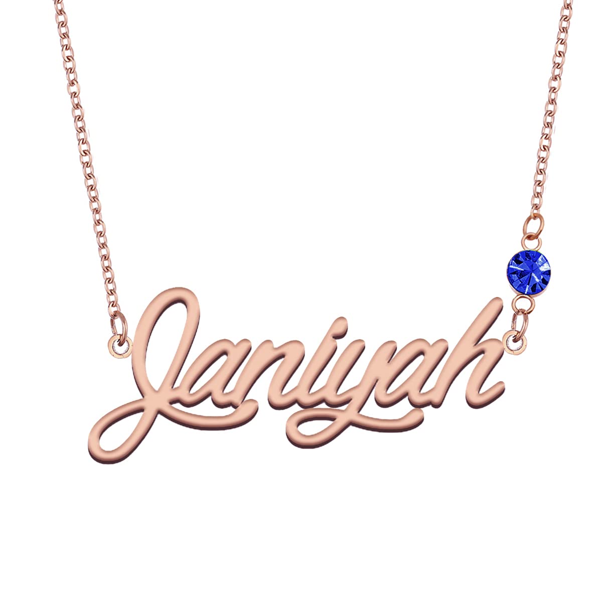 Personalized Birthstone Name Necklace - Rose Gold Custom Engraved Jewelry Gift for Mom, Women, Wife - Perfect for Mother's Day, Birthday, Anniversary & Special Occasions