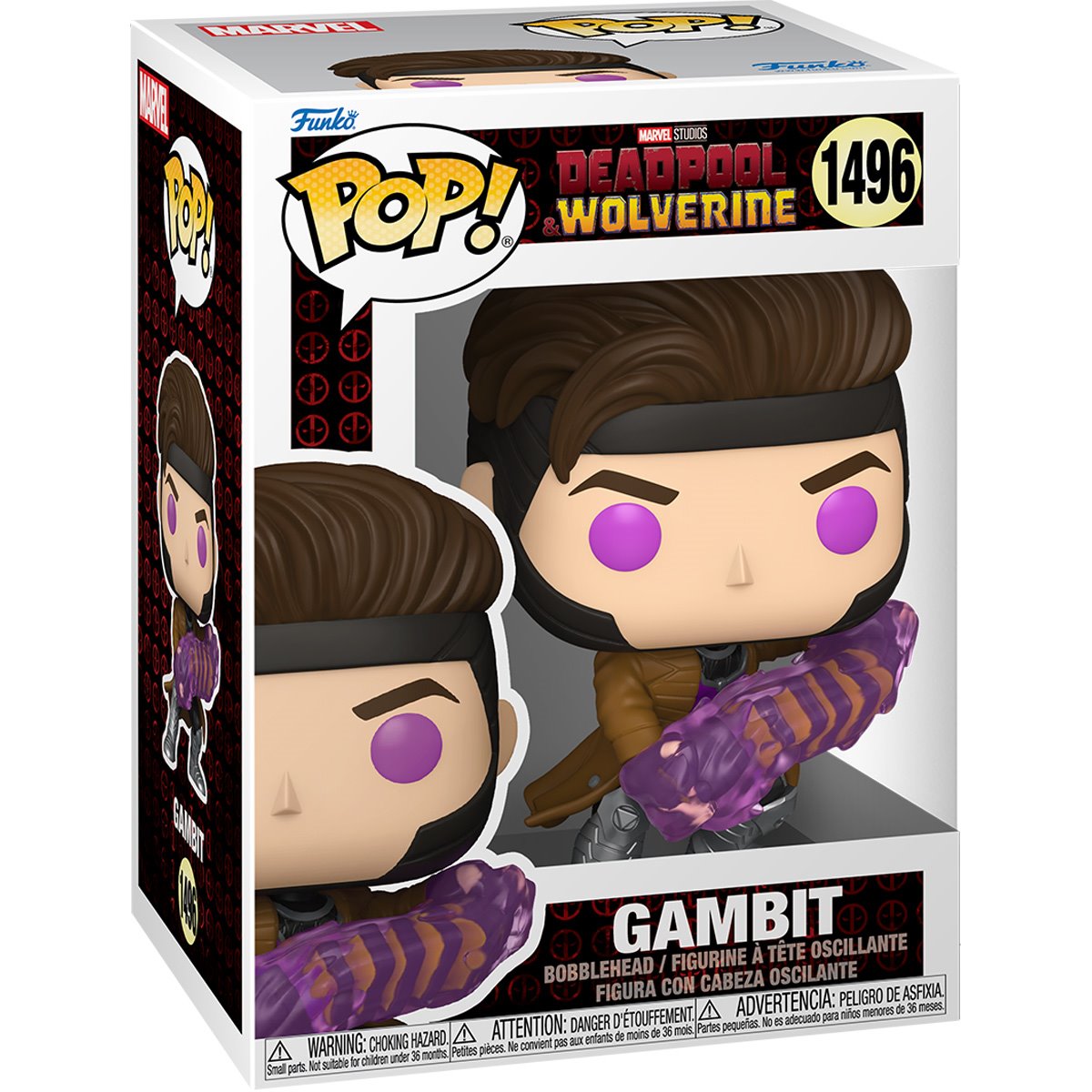 Deadpool & Wolverine Gambit Funko Pop! Vinyl Figure #1496 - Marvel X-Men Collectible for Fans, Gift for Comic Lovers - Perfect for Display, Office Decor, and Pop Culture Collections