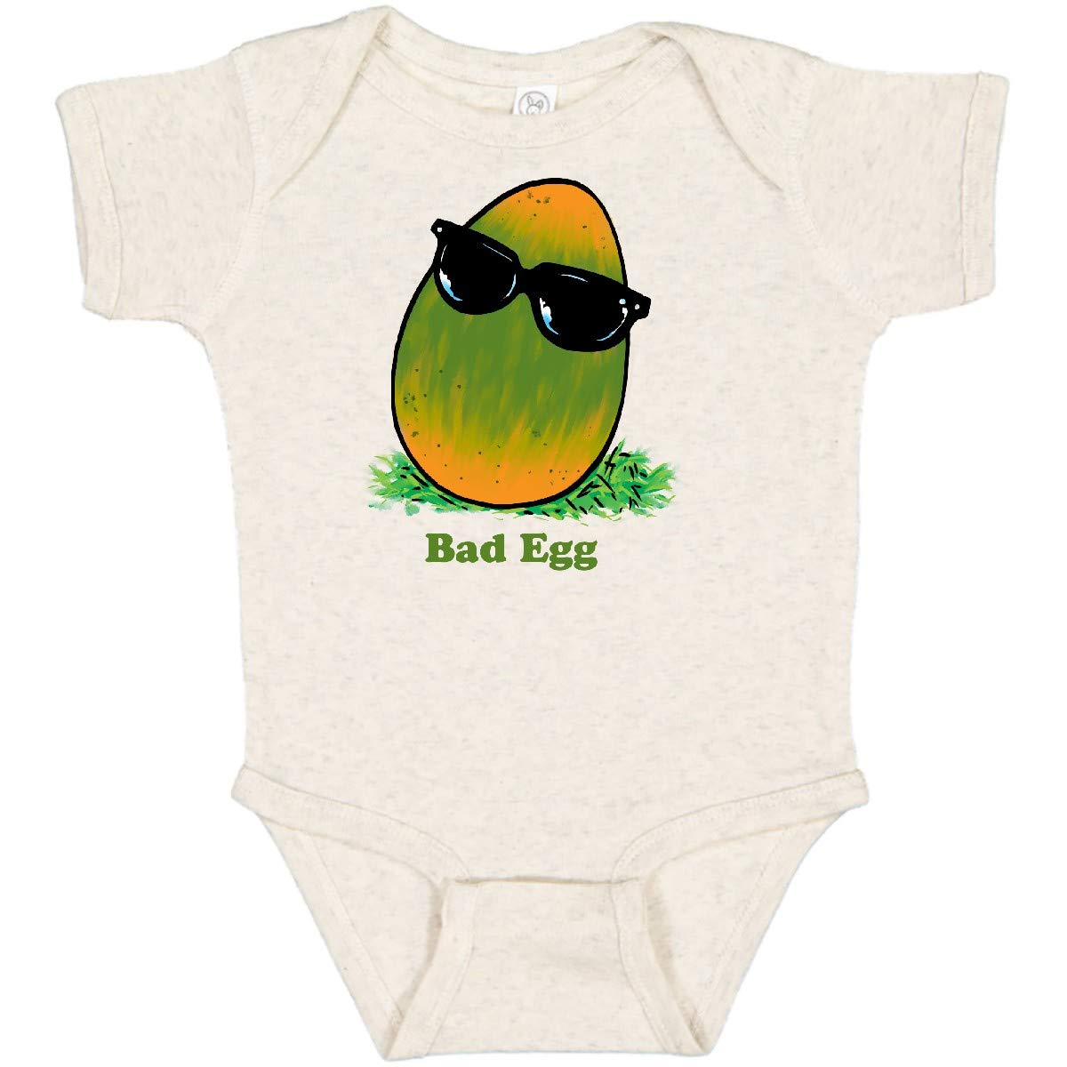 Inktastic Easter Green and Yellow Bad Egg with Sunglasses Baby Bodysuit - Cute Holiday Outfit for Infants & Toddlers - Perfect for Easter Photos, Family Gatherings & Spring Celebrations