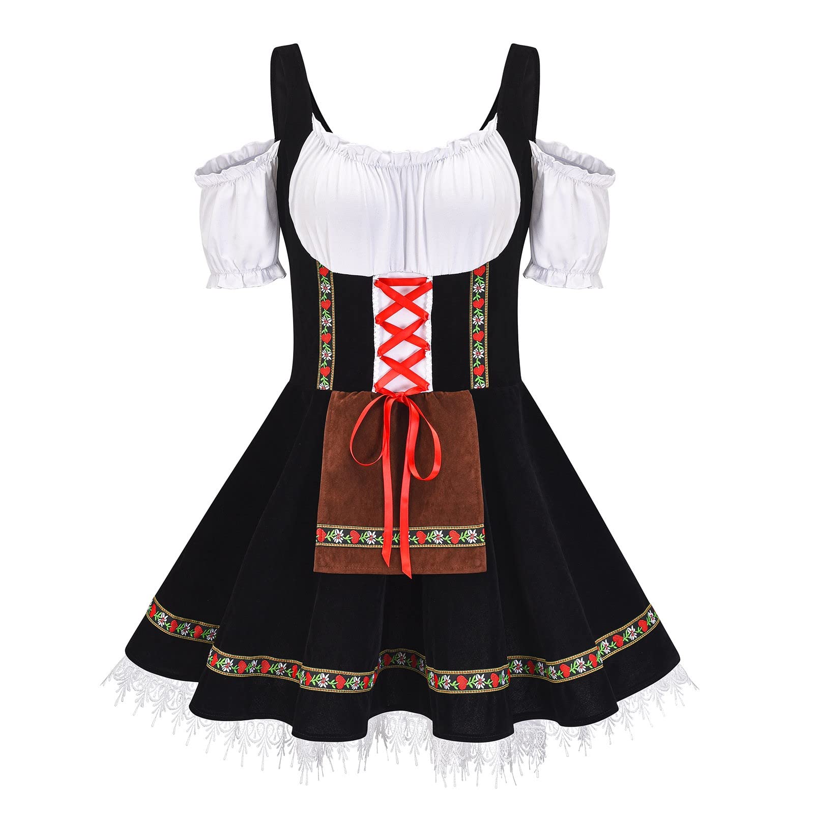 jsarle Women's 2022 Cosplay Dress - Vintage Maidservant Costume, Cute Off-Shoulder Party Dress for Halloween, Anime Convention & Themed Events | Formal Wear, Roleplay Outfit, Lolita Fashion