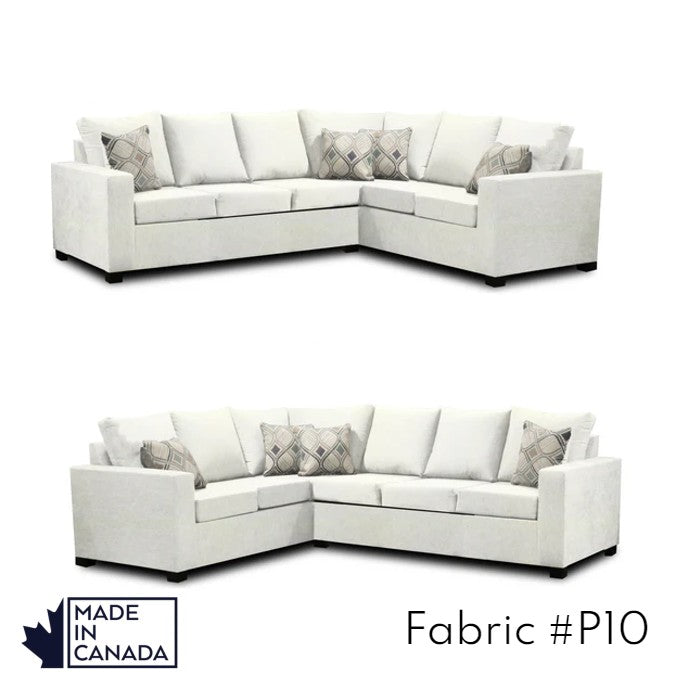 Canadian Made 3 x 2 Sectional Sofa with LHF/RHF Configuration - 17 Color Options for Living Room, Family Room & Home Theater Comfort