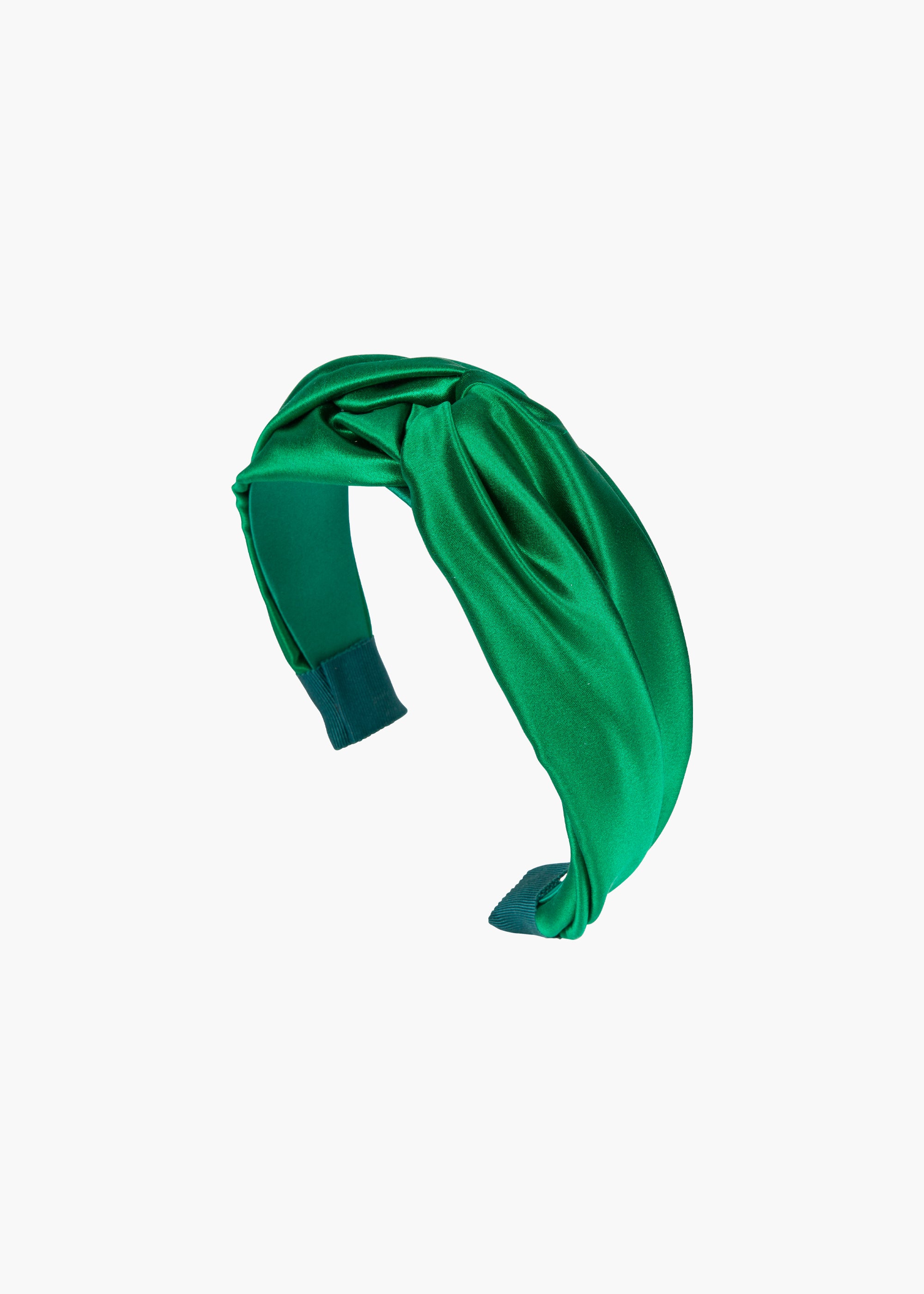 Luxury Silk Satin Twist Headband for Women - Emerald Green Hair Accessory for Wedding, Party & Everyday Elegance