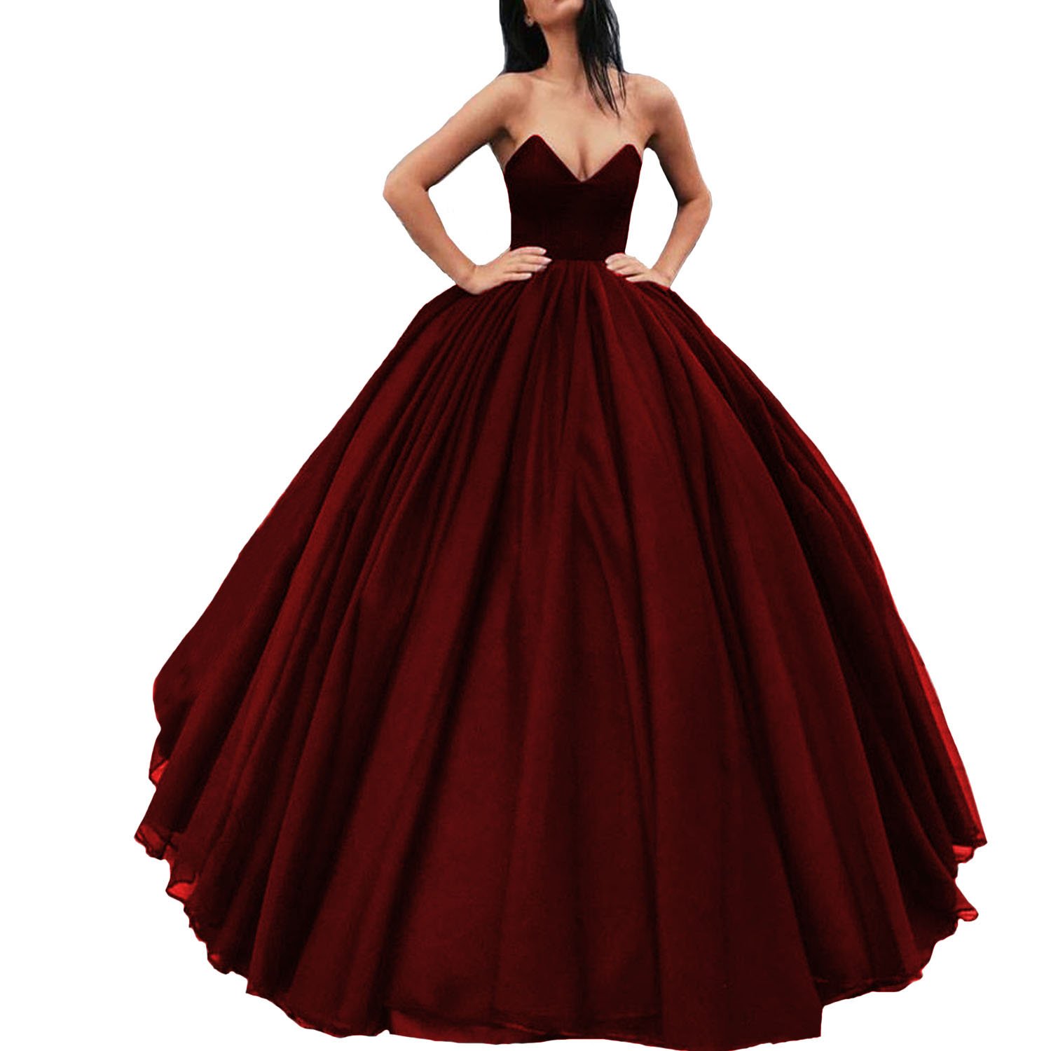 Yuxin Princess Red Ball Gown Quinceanera Dress 2024 | Plus Size Sweetheart Prom Gown | Long Formal Evening Dress for Weddings, Parties & Special Occasions