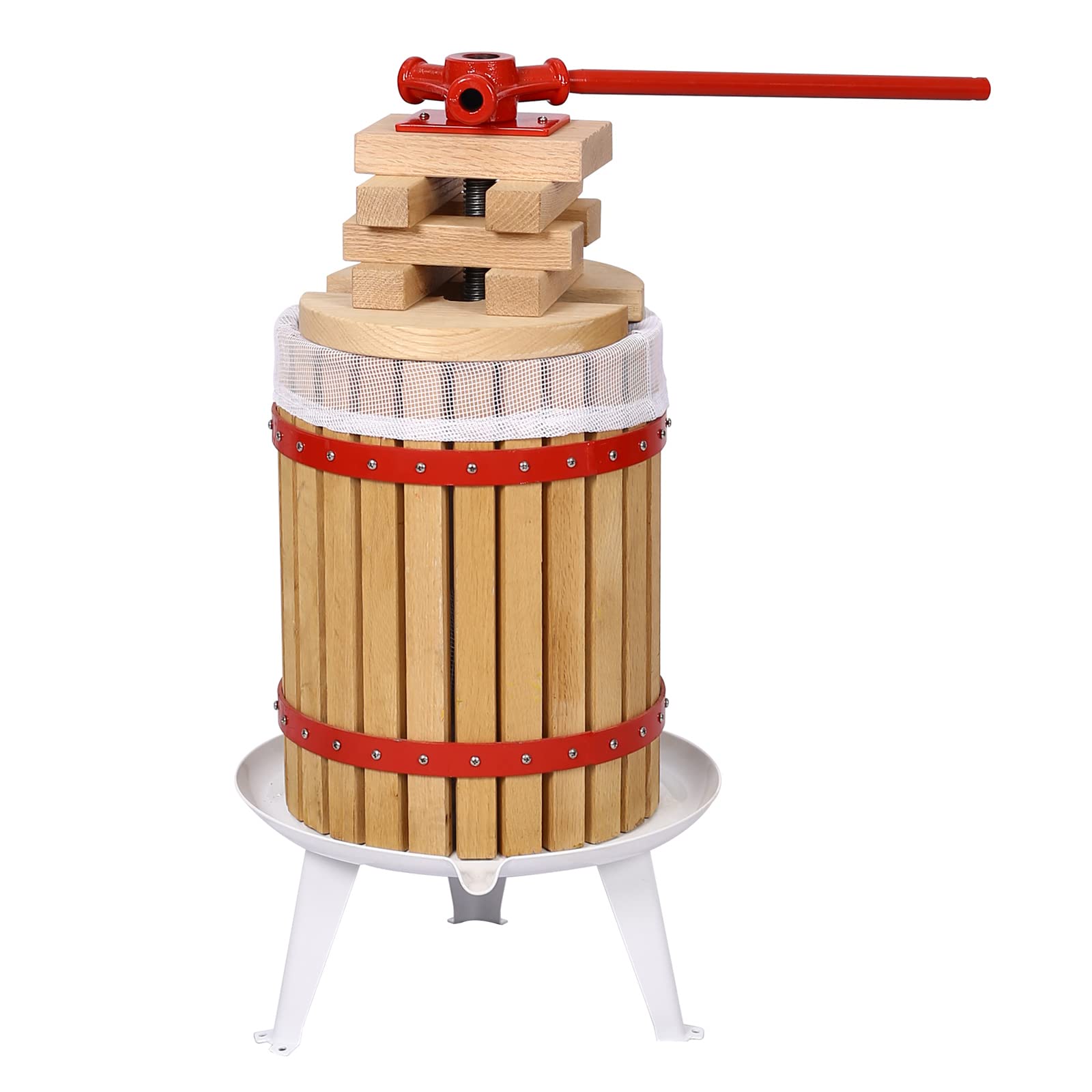 4.8 Gallon Manual Fruit Wine Press for Apples, Grapes & Berries - Stainless Steel Cider & Juice Maker for Home Brewing, Winemaking & DIY Beverages - Perfect for Fresh Apple Cider, Homemade Wine & Fruit Juice Extraction