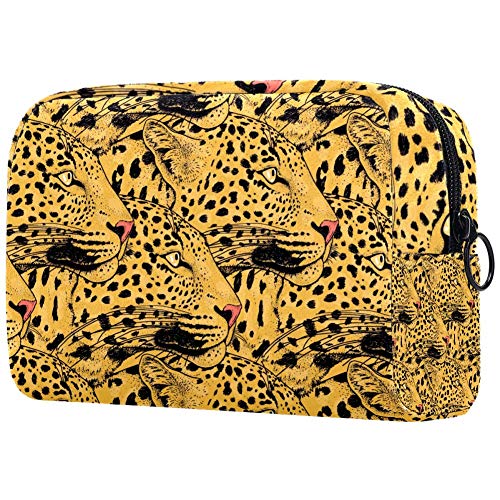 TIKISMILE Large Leopard Print Makeup Bag - Waterproof Travel Cosmetic Organizer for Women & Girls - Perfect for Toiletries, Brushes, Skincare Essentials - Great for Travel, Gym, Beach & Daily Use