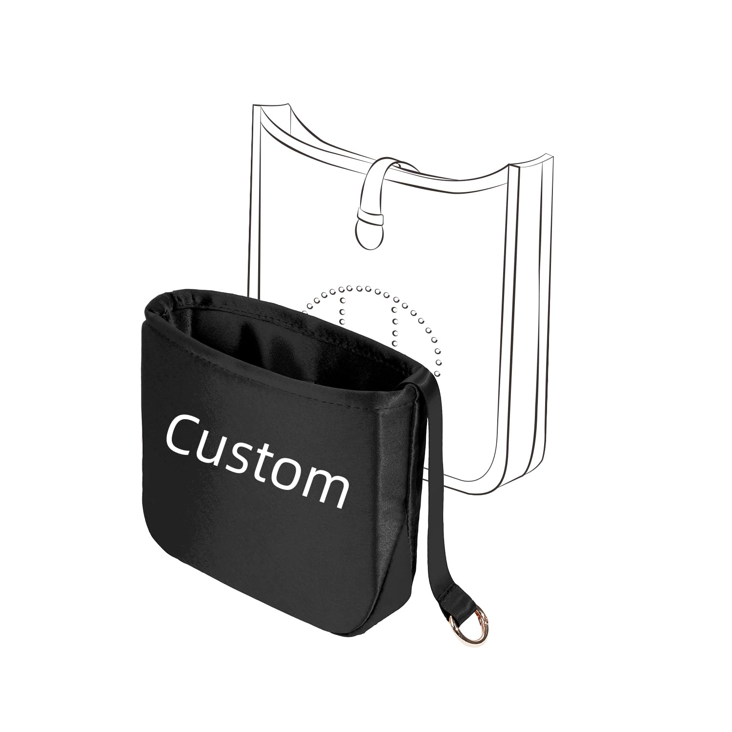 Custom Organizer Insert for Hermes Evelyne Bags TPM/PM/GM/TGM - Premium Silk Purse Organizer with Custom Color Options - Perfect for Travel, Work & Everyday Luxury Bag Organization
