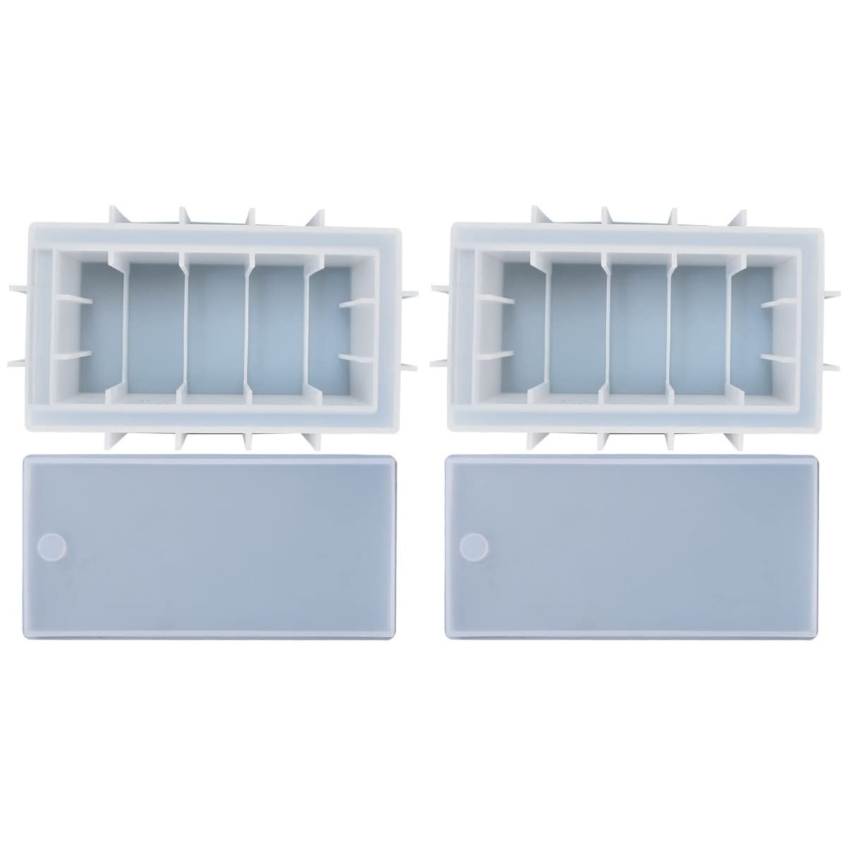 COHEALI 2-Pack Silicone Domino Case Mold - Epoxy Resin Casting Storage Box & Tissue Holder DIY Craft Mold for Home Decor and Game Organization
