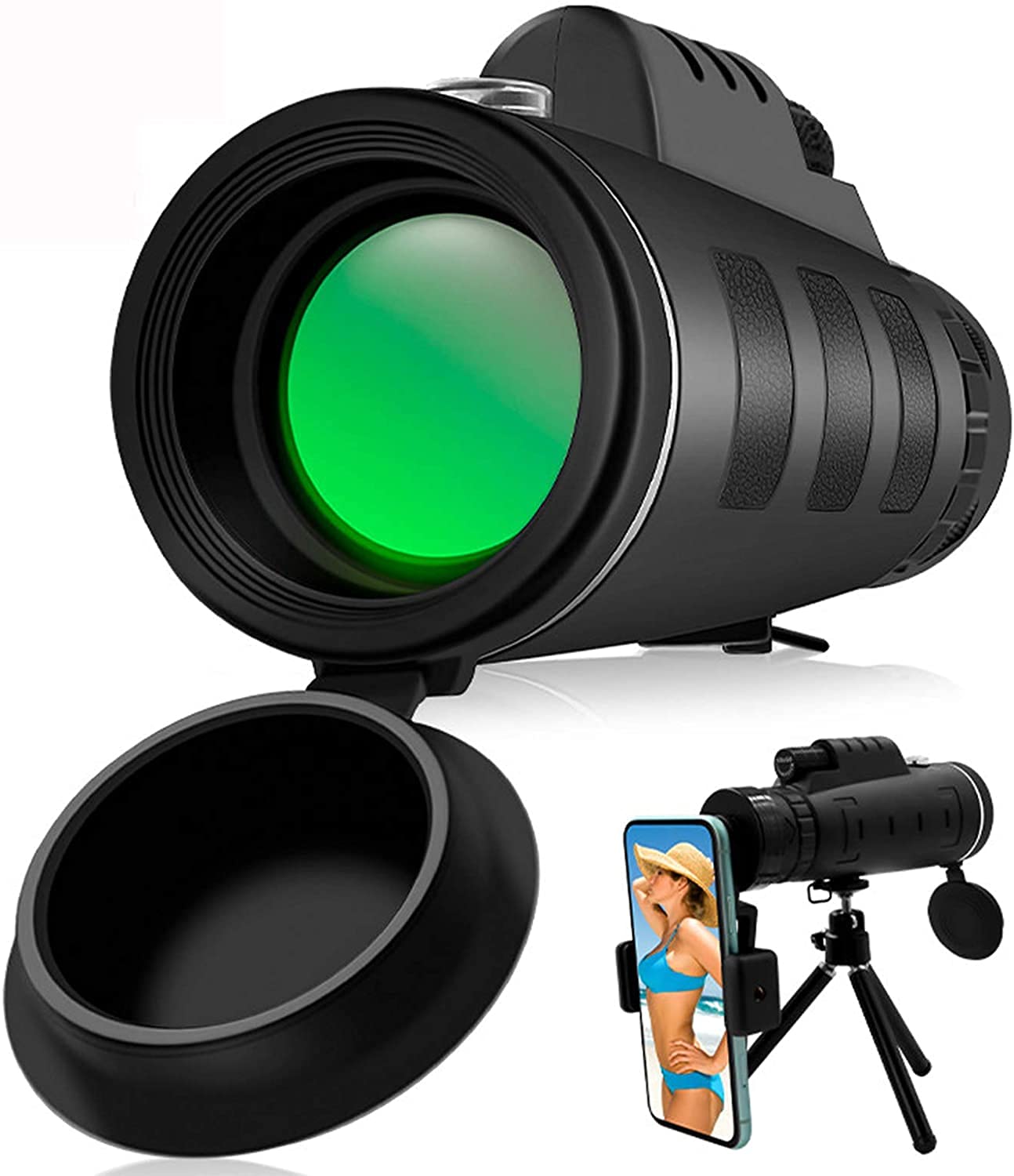 40X60 Monocular Telescope with Phone Adapter & Tripod - HD Zoom Lens for Smartphone, Portable Compact Design for Camping, Hiking, Bird Watching & Outdoor Adventures