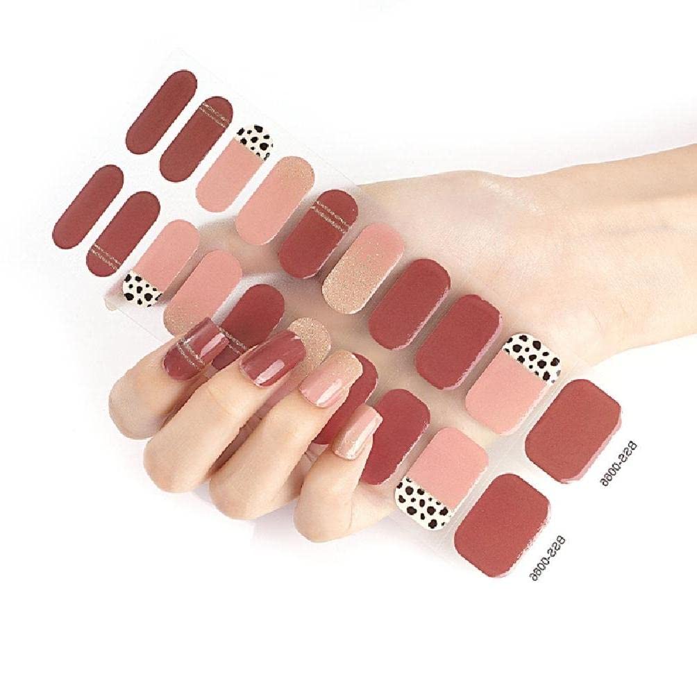 20-Pack Semi-Cured Gel Nail Stickers for Women - UV/LED Lamp Required, Fashionable Nail Art Designs, Extra Long Polish Wraps - Perfect for Home Manicures, Parties & Special Occasions