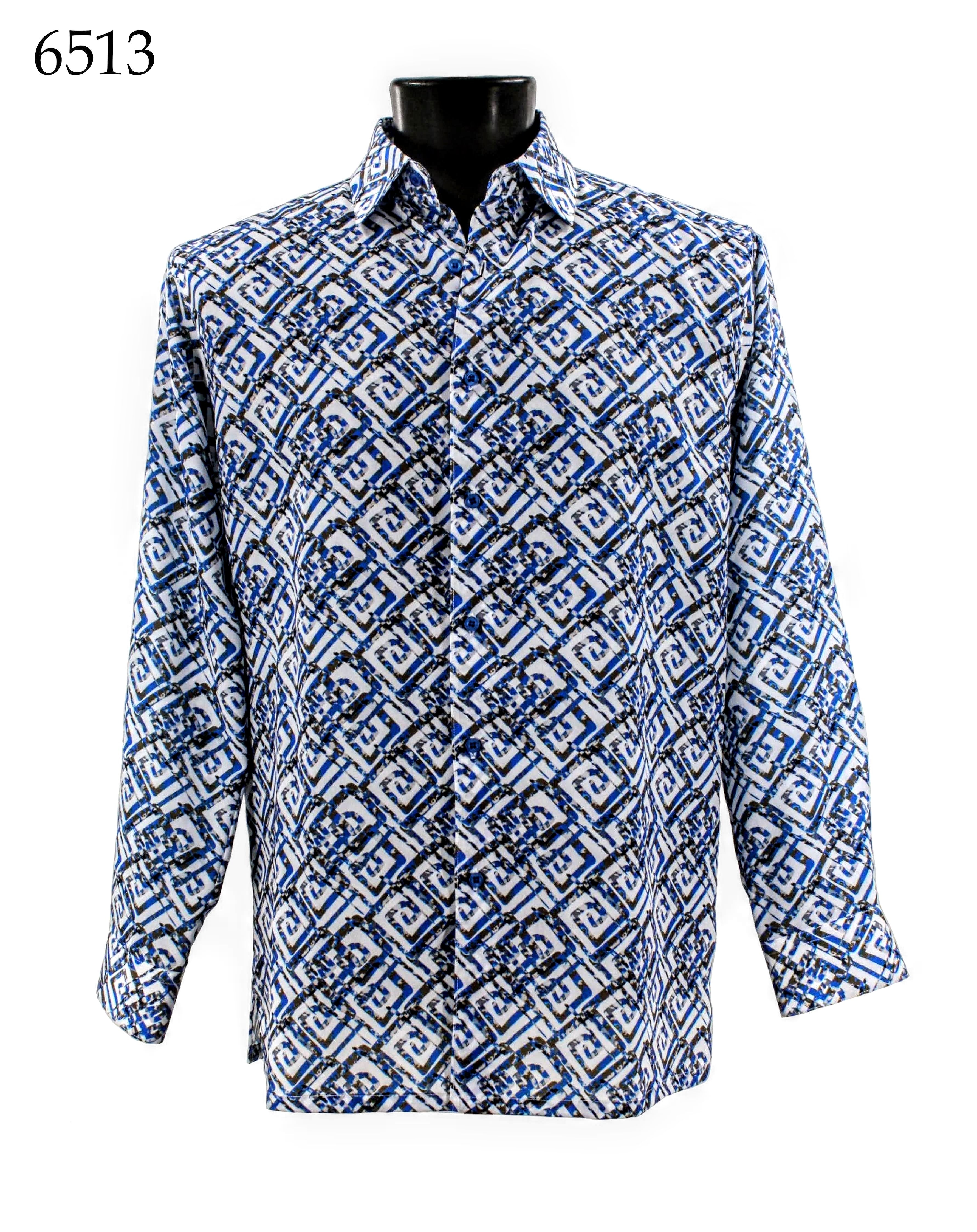 Bassiri Men's Long Sleeve Casual Shirt 6513 - Comfortable Button Down Dress Shirt for Office, Business, and Everyday Wear