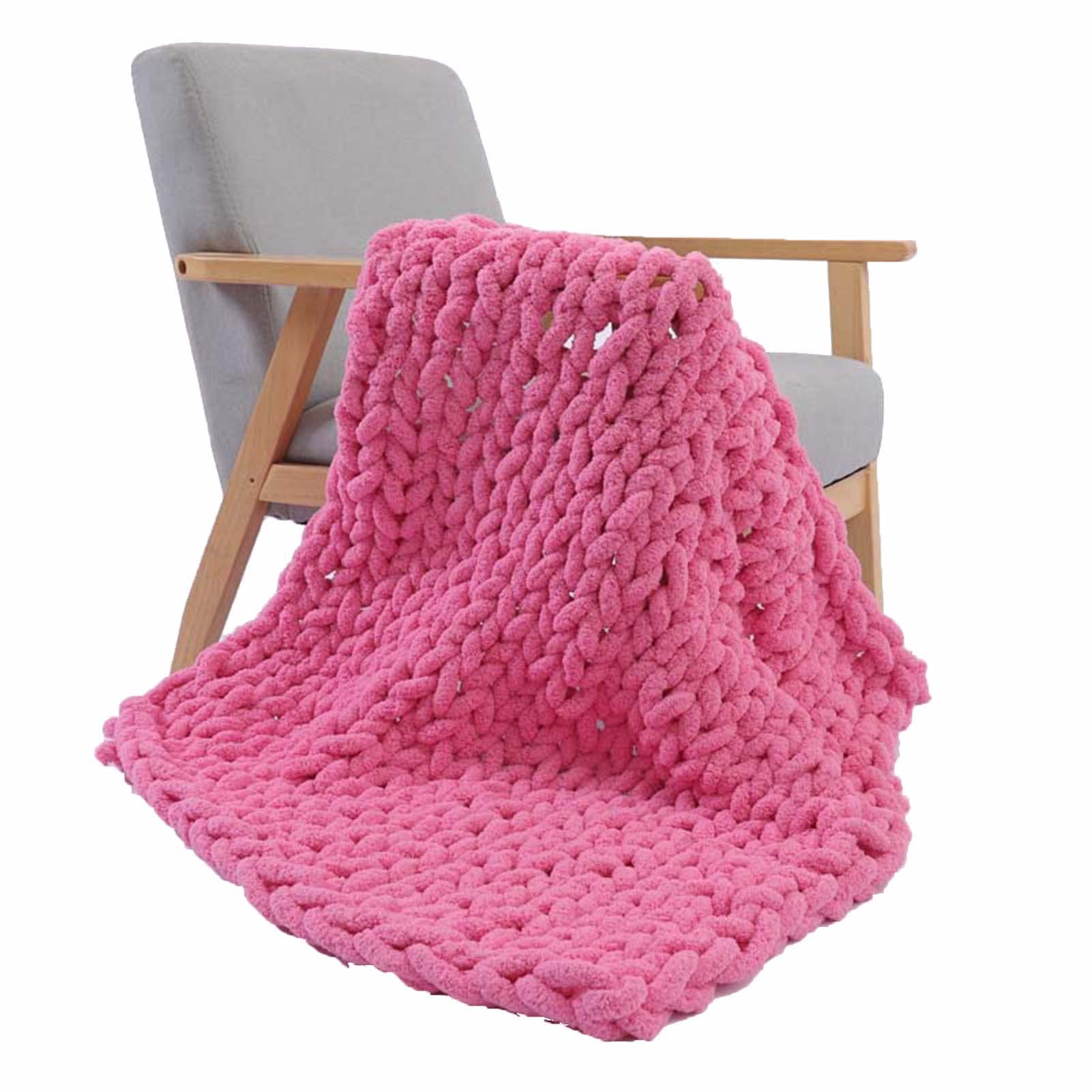 Soft Chunky Knit Throw Blanket 39x79 Inches (100x200cm) - Cozy Oversized Blanket for Bed, Sofa, Dorm & Travel - Perfect for Winter Nights, Movie Time and Home Decor