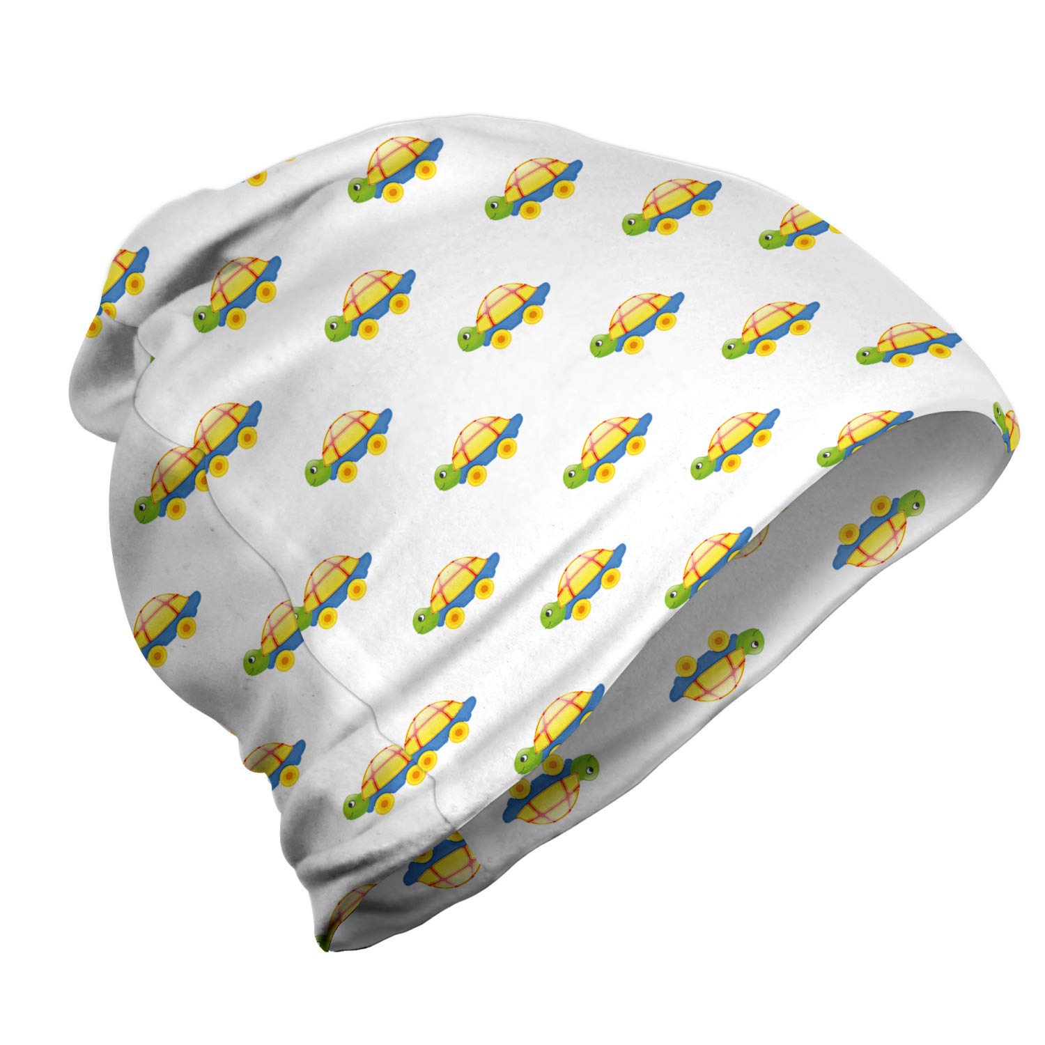 Ambesonne Unisex Beanie with Animal Wheels Design - Warm Winter Hat for Men & Women - Perfect for Hiking, Camping & Outdoor Activities