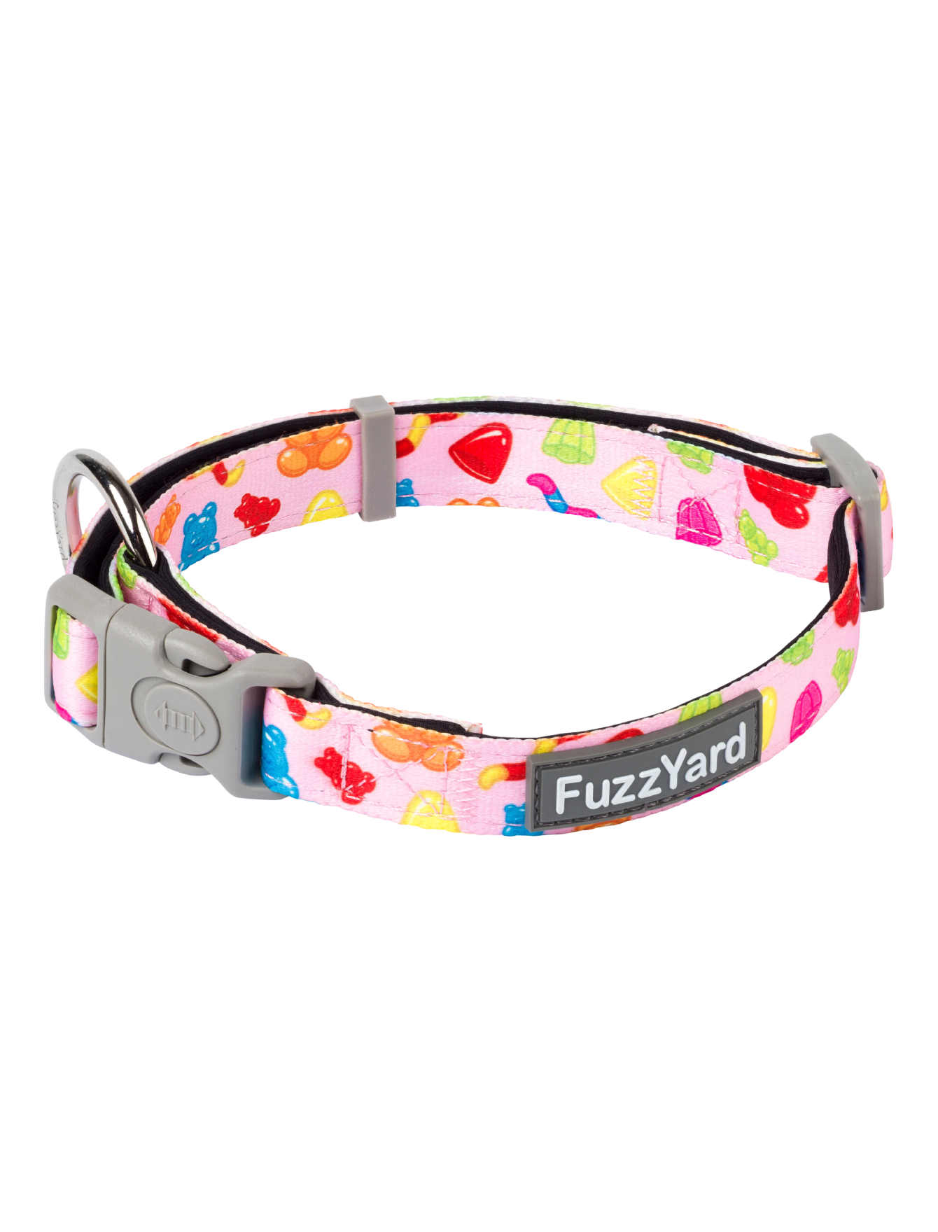 Fuzzyard Jelly Bears Pet Collar for Dogs & Cats - Adjustable Soft Padded Collar with D-Ring (3 Sizes: S, M, L) - Perfect for Daily Walks, Training & Outdoor Adventures