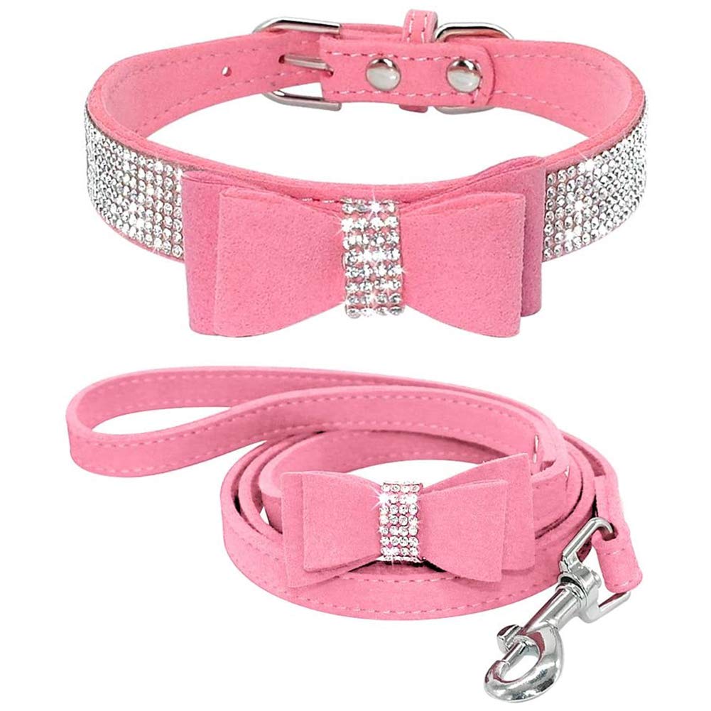 Sparkling Rhinestone Dog Collar & Leash Set with Crystal Diamonds - Glamorous Pet Accessories for Small & Medium Dogs | Perfect for Parties, Weddings & Special Occasions