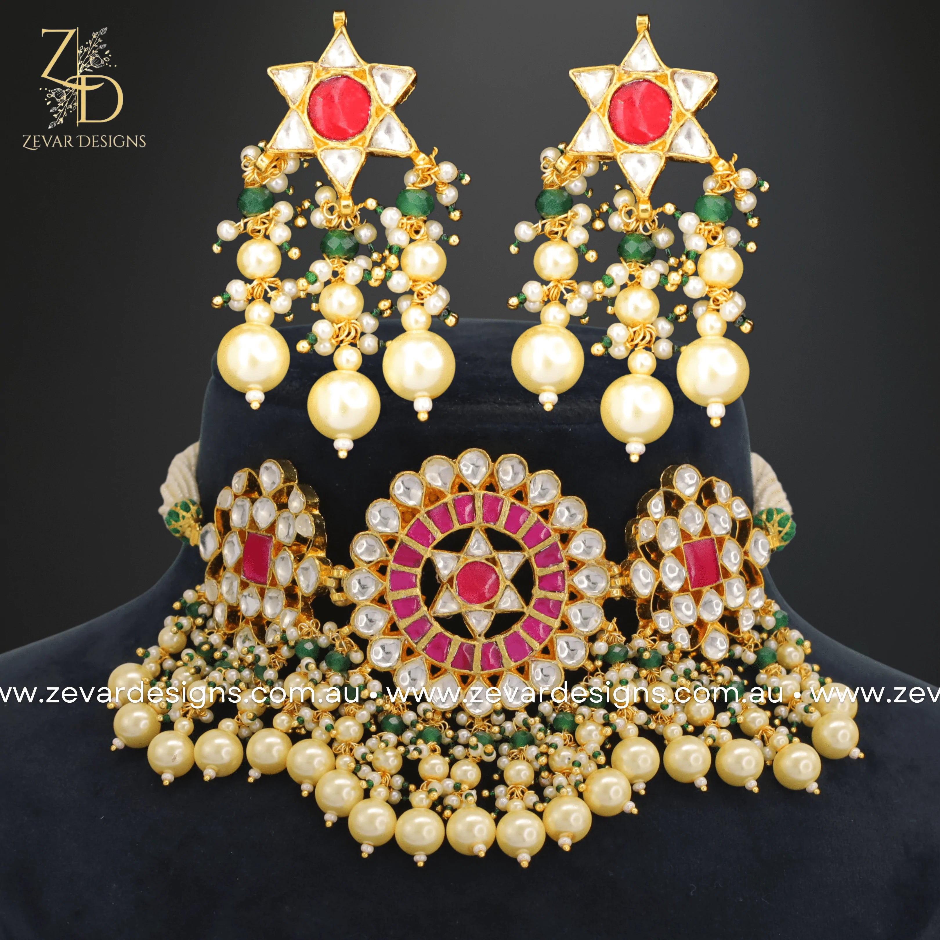 Pachi Kundan Multicolor Choker Necklace Set - Elegant Indian Jewelry for Women, Party Wear & Festive Occasions