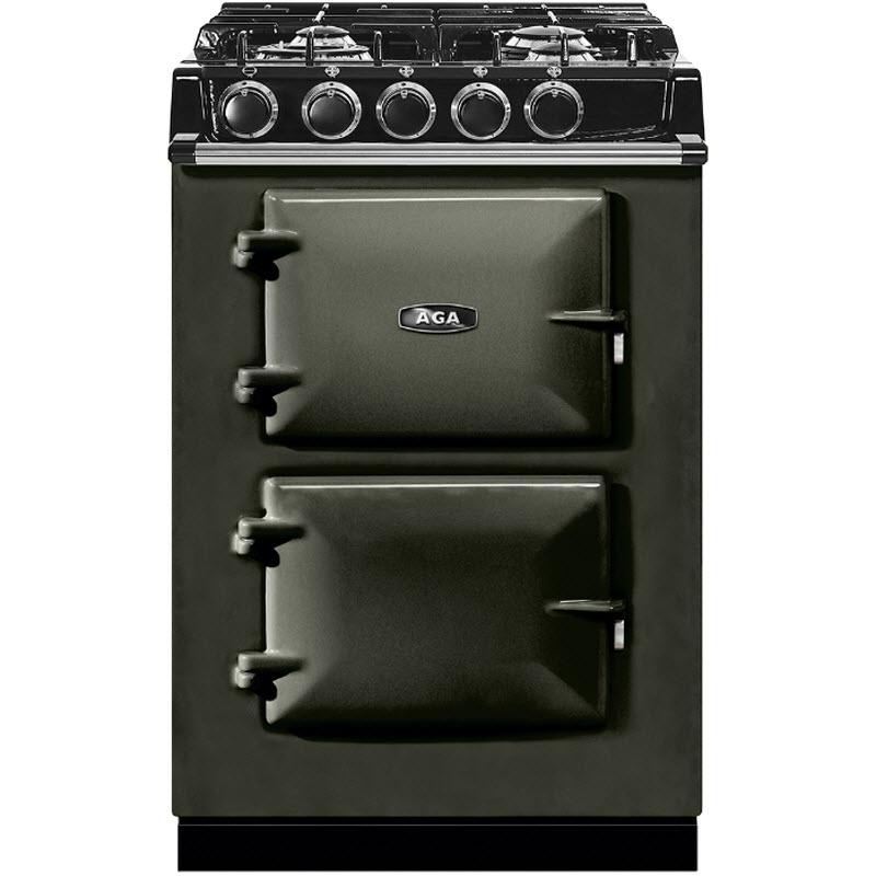 AGA 24-Inch Classic City Dual Fuel Range with Porcelain White Top - Professional Gas Oven & Electric Cooktop for Compact Kitchens, Apartments, and Urban Homes